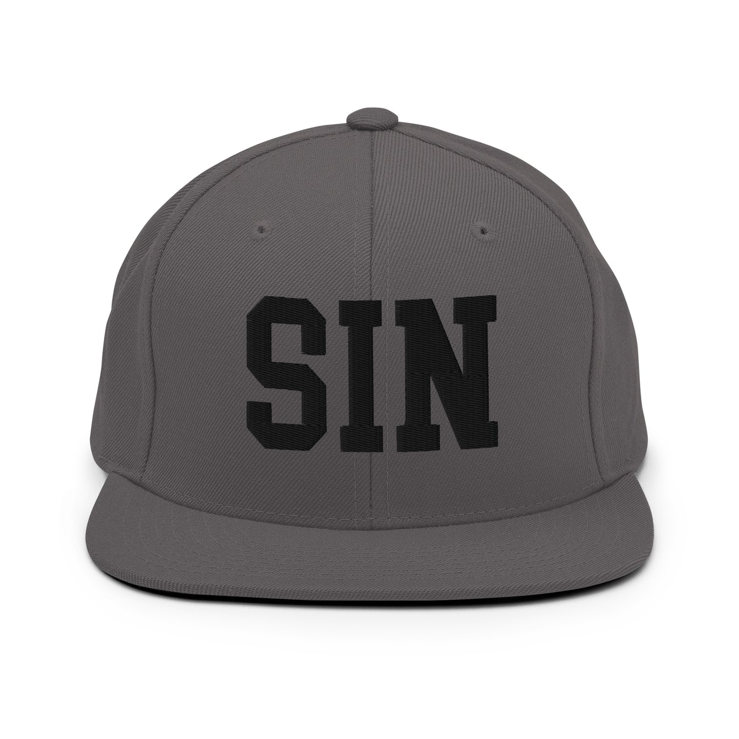 College-Style Classic Snapback Hat • Black • SIN Singapore Souvenir • YHM Designs - Image 15
