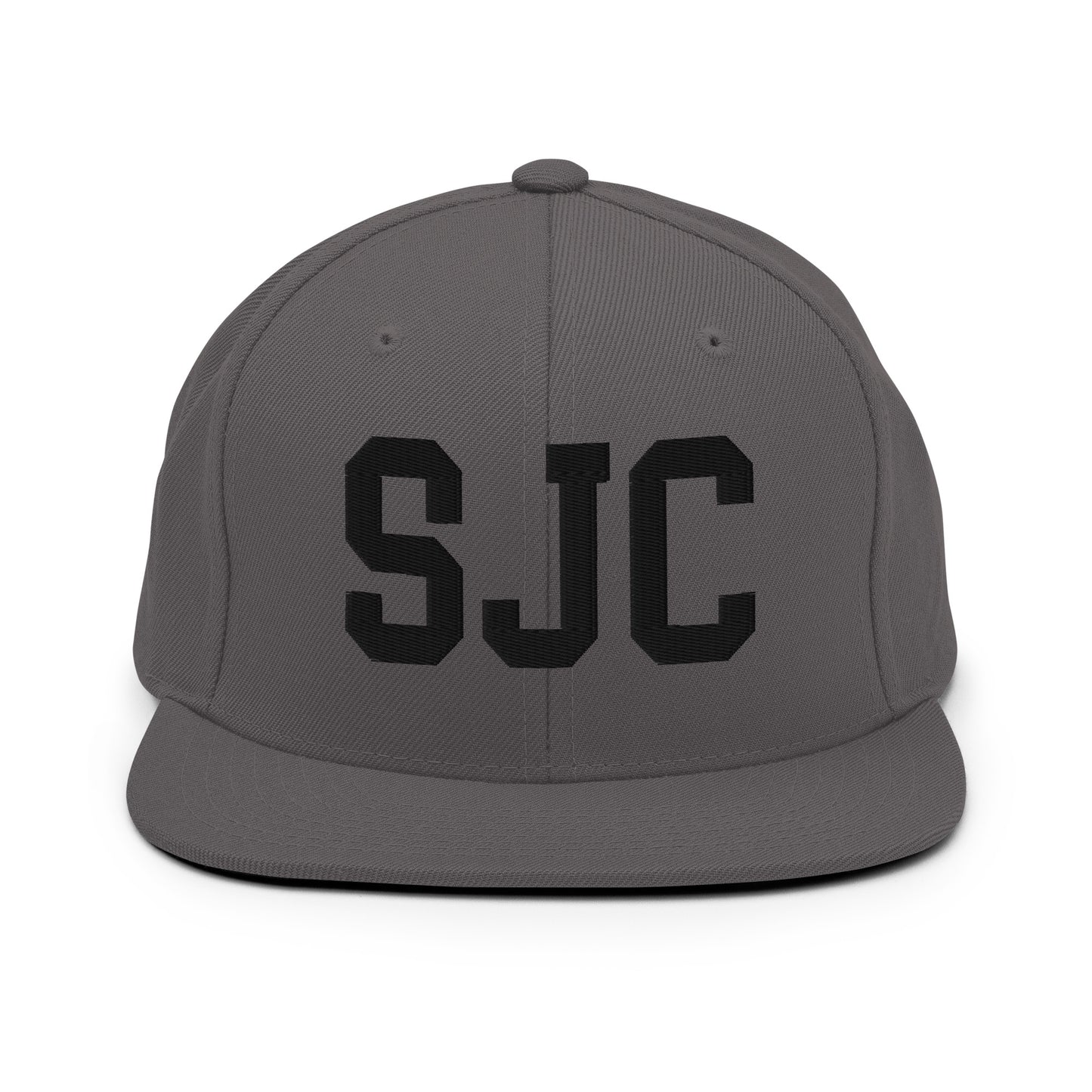 College-Style Classic Snapback Hat • Black • SJC San Jose • YHM Designs - Image 15