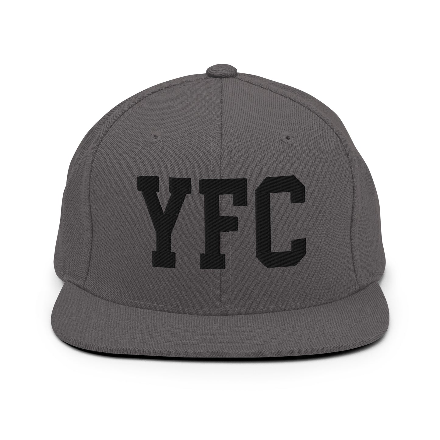 College-Style Classic Snapback Hat • Black • YFC Fredericton Souvenir • YHM Designs - Image 15