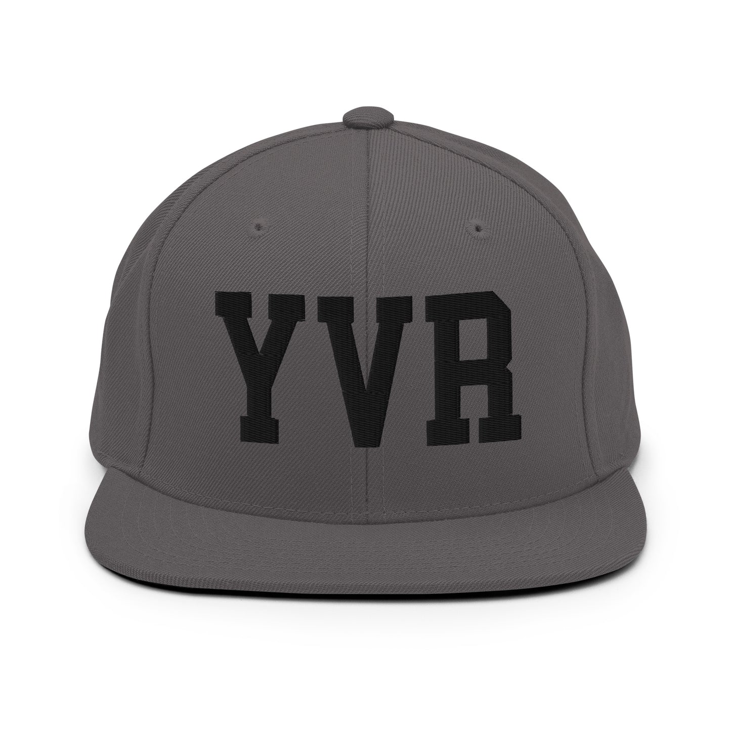 College-Style Classic Snapback Hat • Black • YVR Vancouver • YHM Designs - Image 15