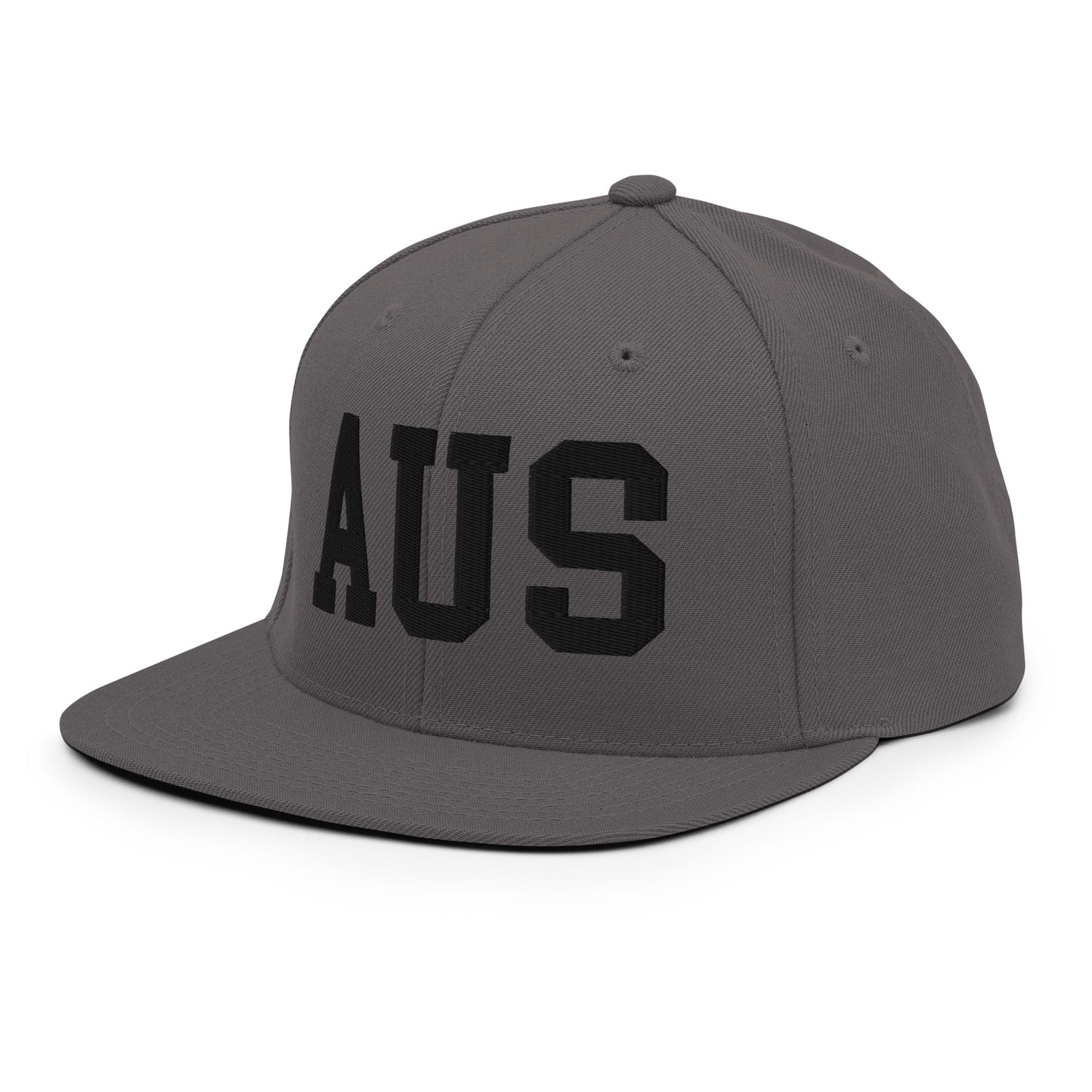 College-Style Classic Snapback Hat • Black • AUS Austin Souvenir • YHM Designs - Image 17