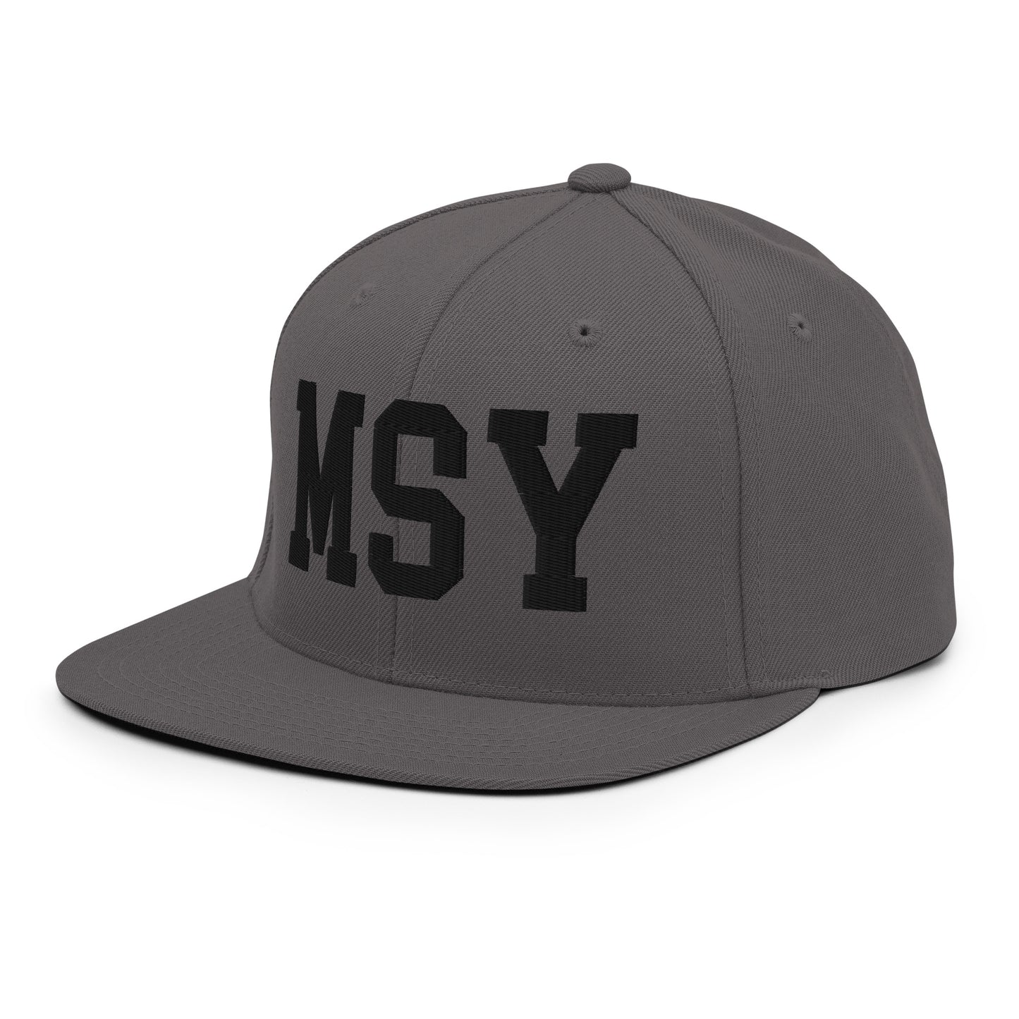 College-Style Classic Snapback Hat • Black • MSY New Orleans Souvenir • YHM Designs - Image 17
