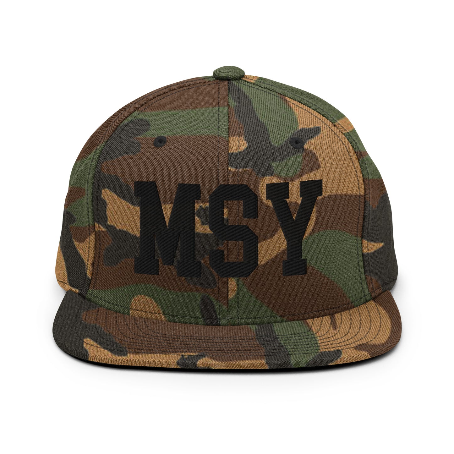 College-Style Classic Snapback Hat • Black • MSY New Orleans Souvenir • YHM Designs - Image 11