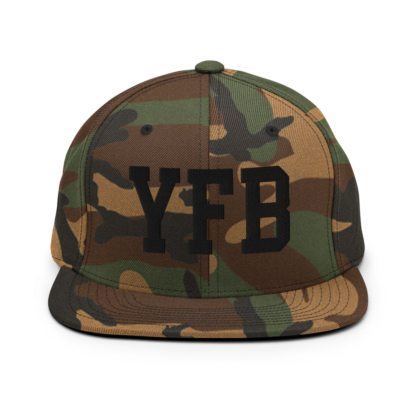 College-Style Classic Snapback Hat • Black • YFB Iqaluit Souvenir • YHM Designs - Image 11