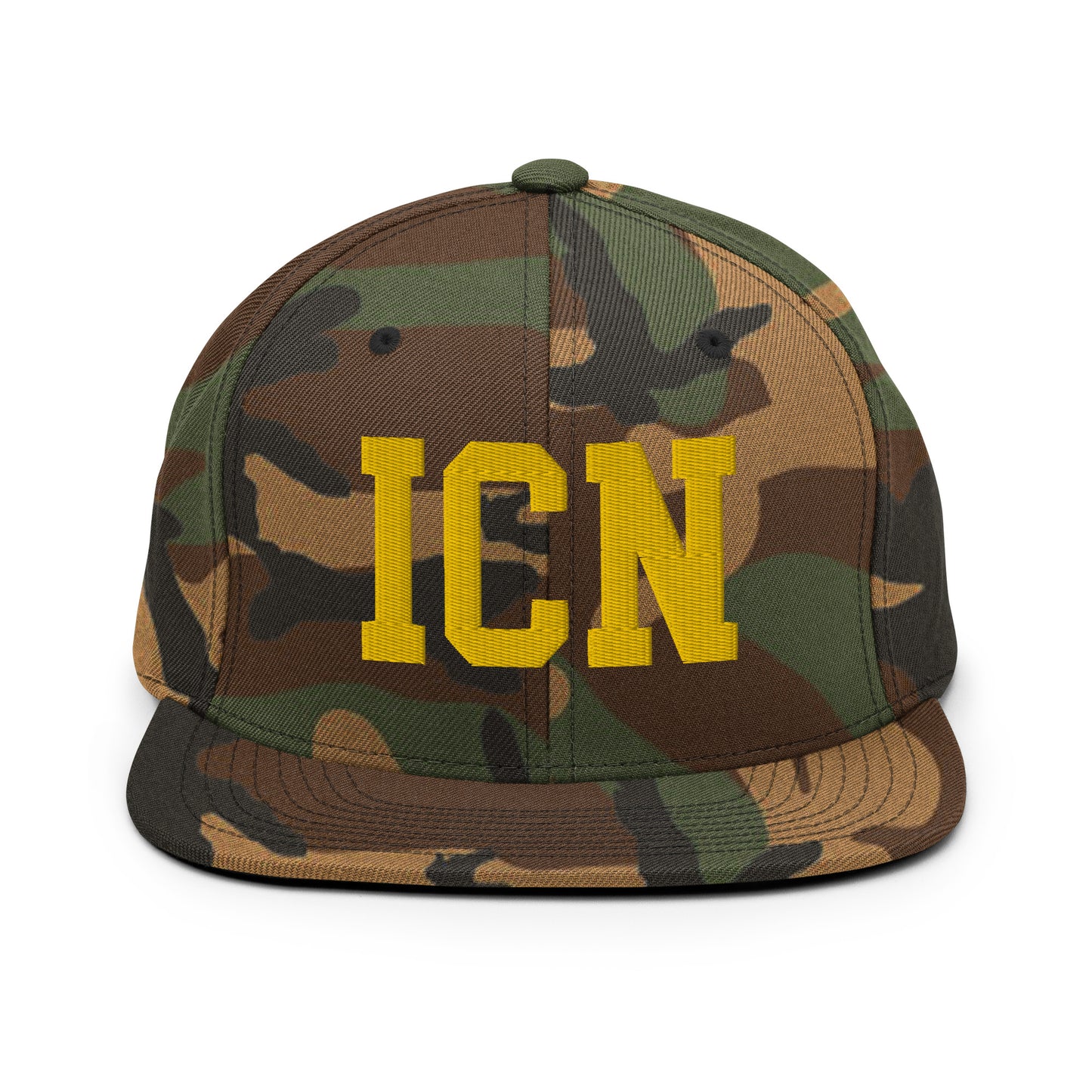 College-Style Classic Snapback Hat • Gold • ICN Seoul • YHM Designs - Image 22