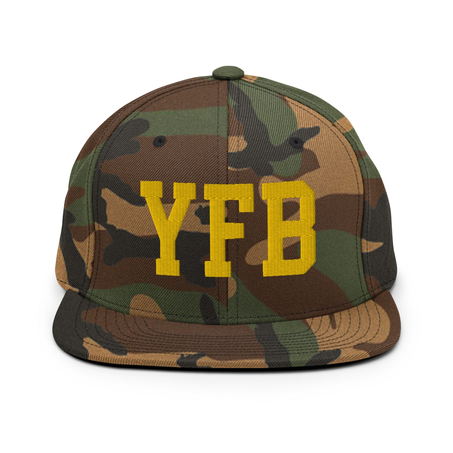 College-Style Classic Snapback Hat • Gold • YFB Iqaluit • YHM Designs - Image 22