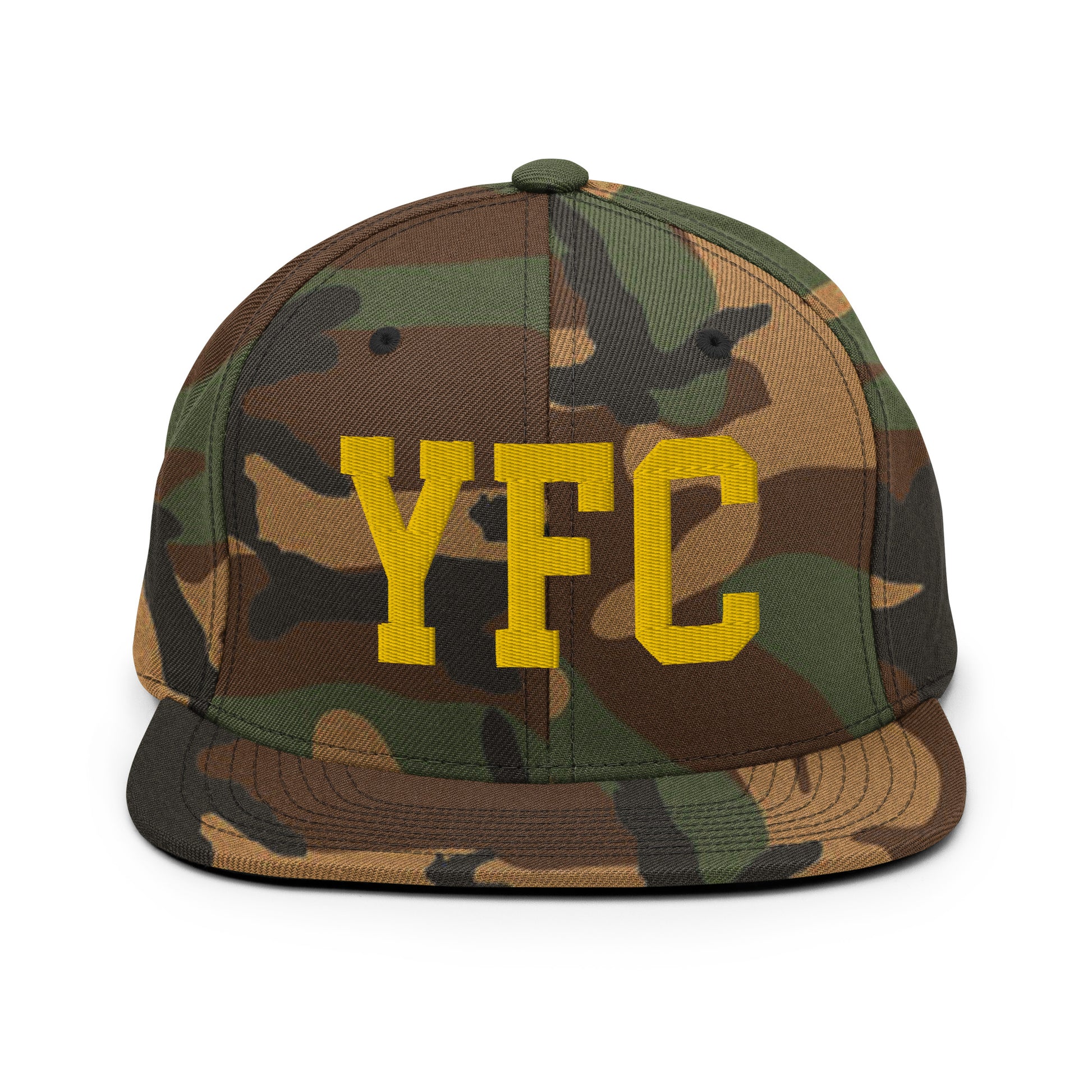 College-Style Classic Snapback Hat • Gold • YFC Fredericton Souvenir • YHM Designs - Image 22