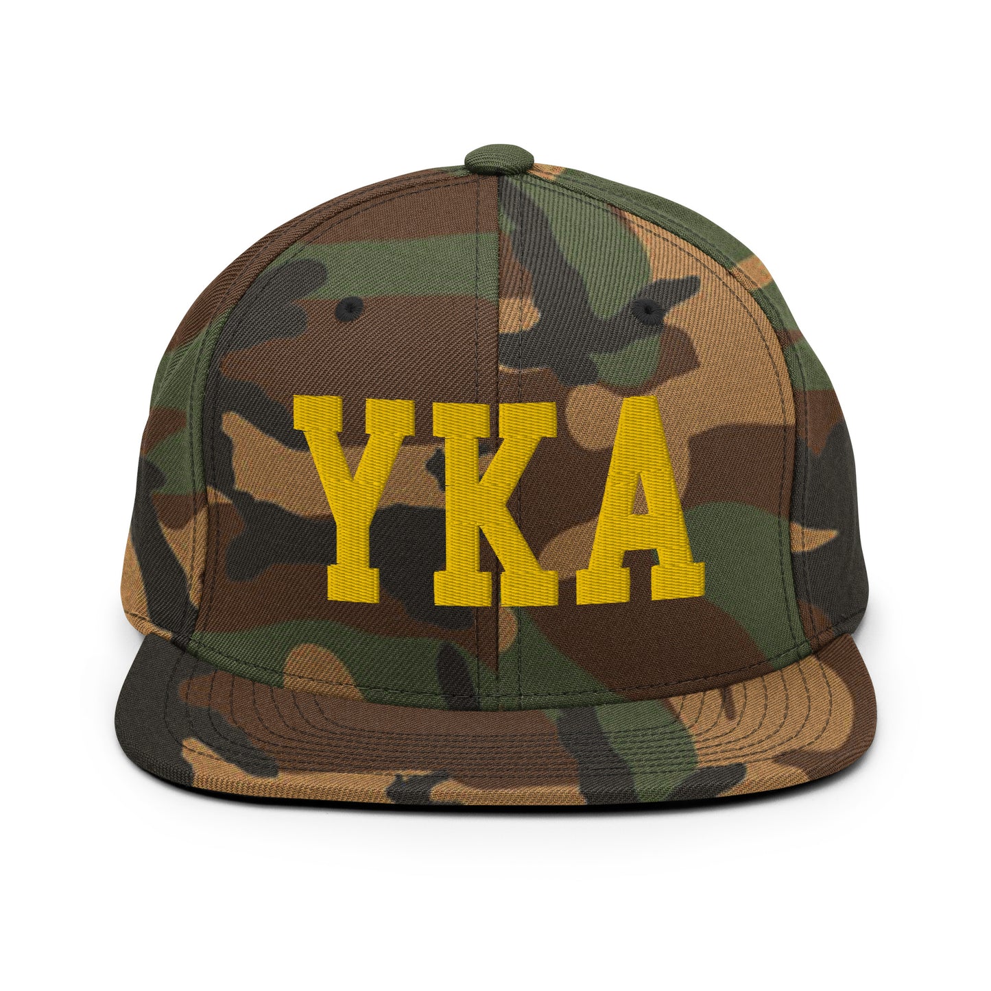 College-Style Classic Snapback Hat • Gold • YKA Kamloops Souvenir • YHM Designs - Image 22