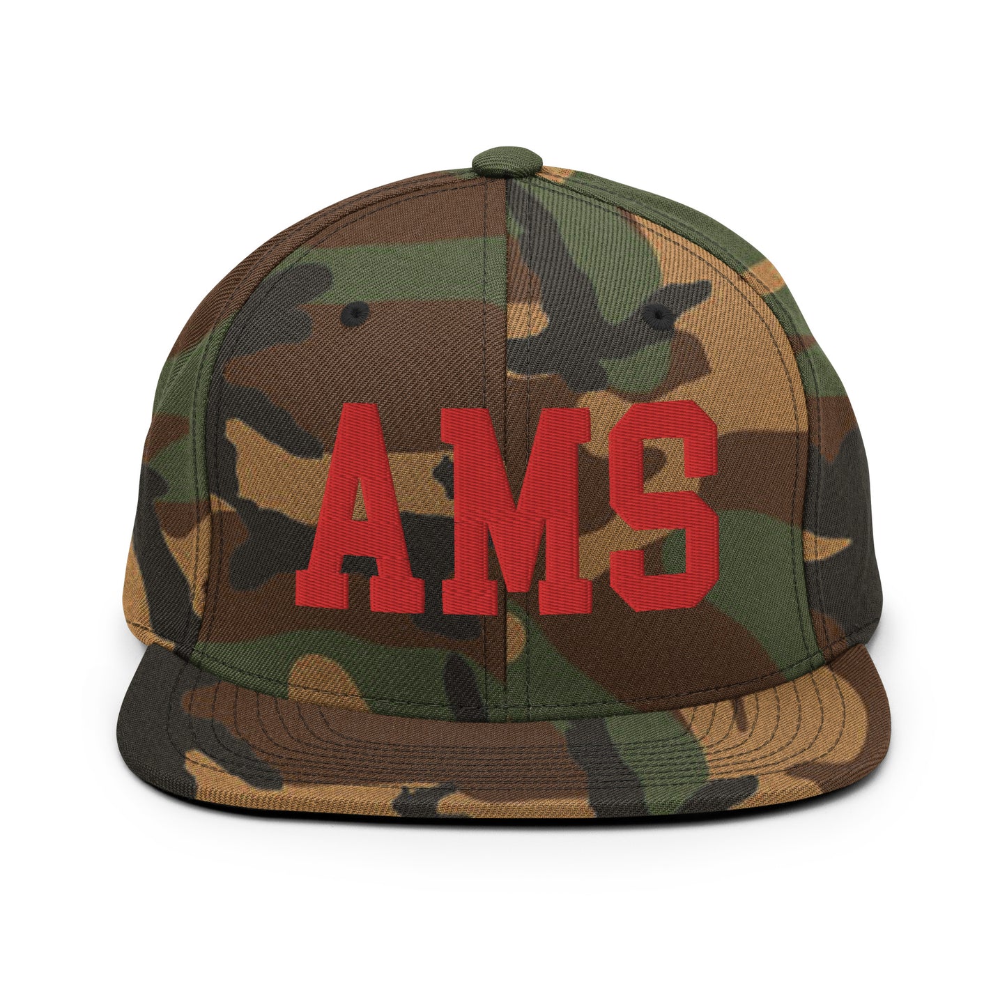 College-Style Classic Snapback Hat • Red • AMS Amsterdam • YHM Designs - Image 27
