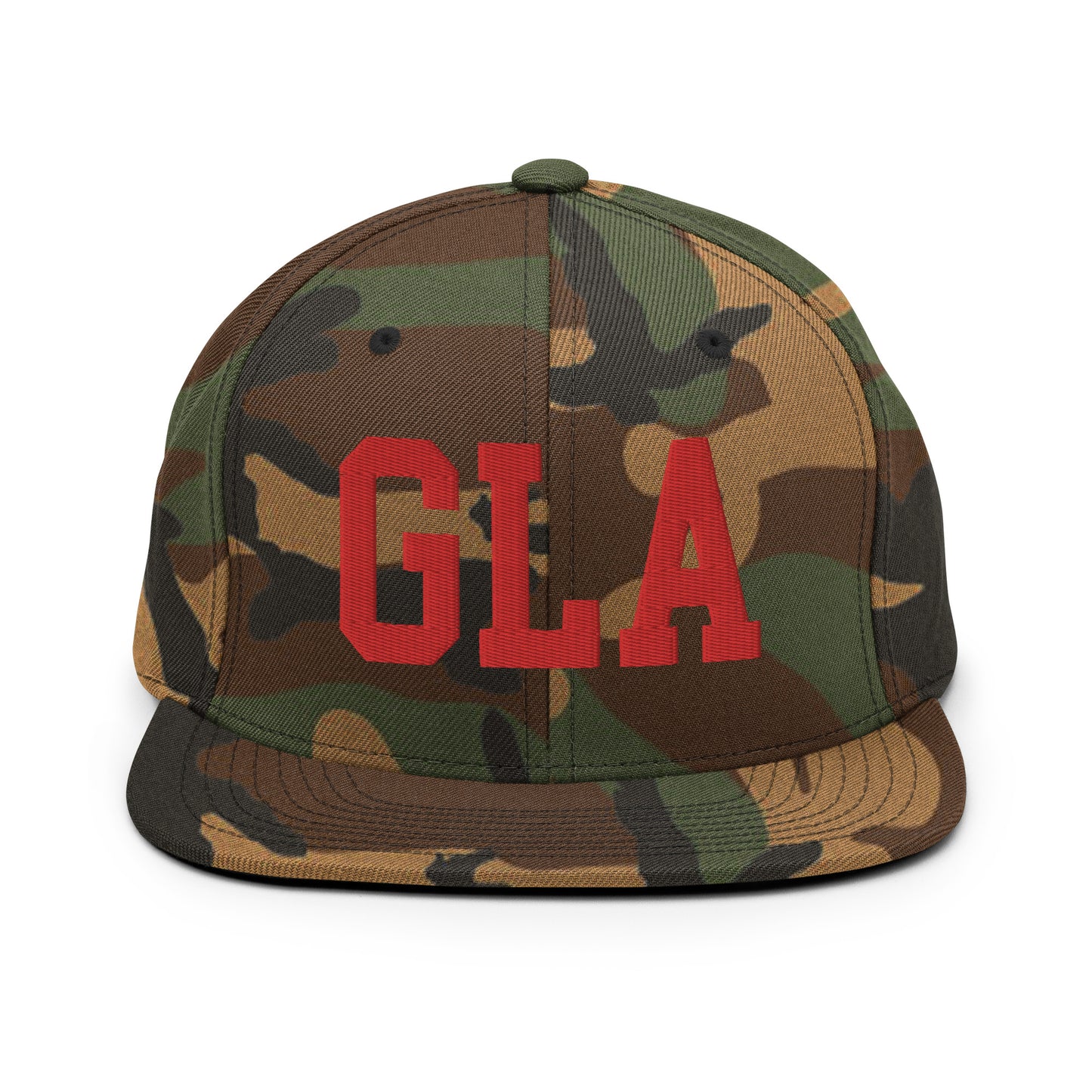 College-Style Classic Snapback Hat • Red • GLA Glasgow • YHM Designs - Image 27