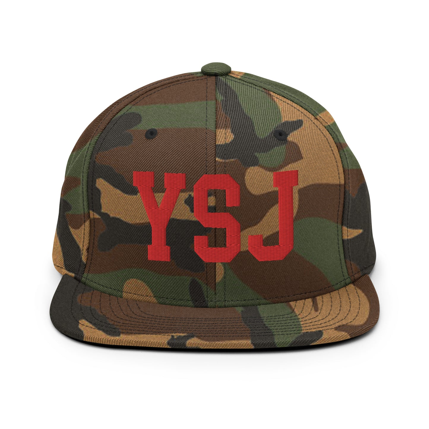 College-Style Classic Snapback Hat • Red • YSJ Saint John • YHM Designs - Image 27