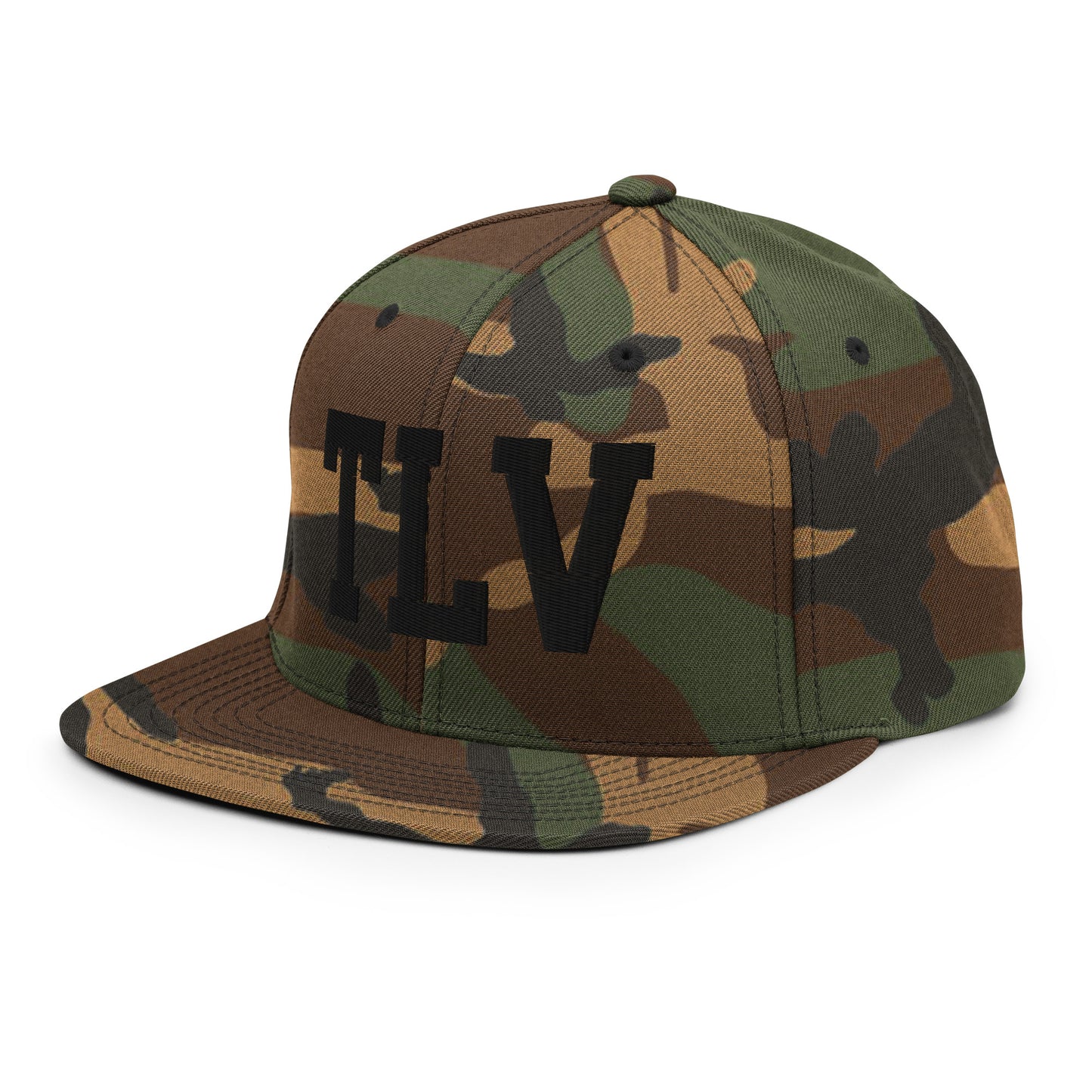 College-Style Classic Snapback Hat • Black • TLV Tel Aviv • YHM Designs - Image 13