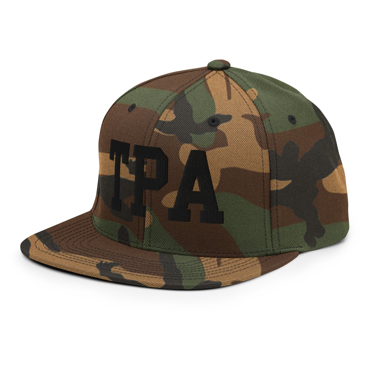 College-Style Classic Snapback Hat • Black • TPA Tampa • YHM Designs - Image 13