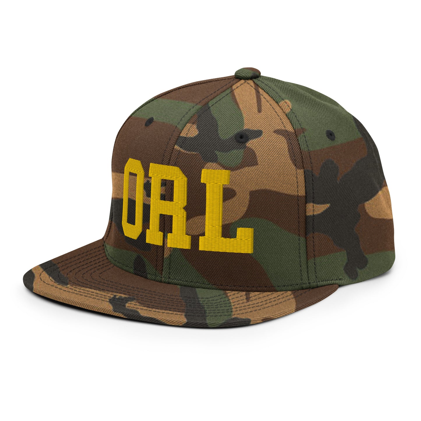 College-Style Classic Snapback Hat • Gold • ORL Orlando • YHM Designs - Image 24