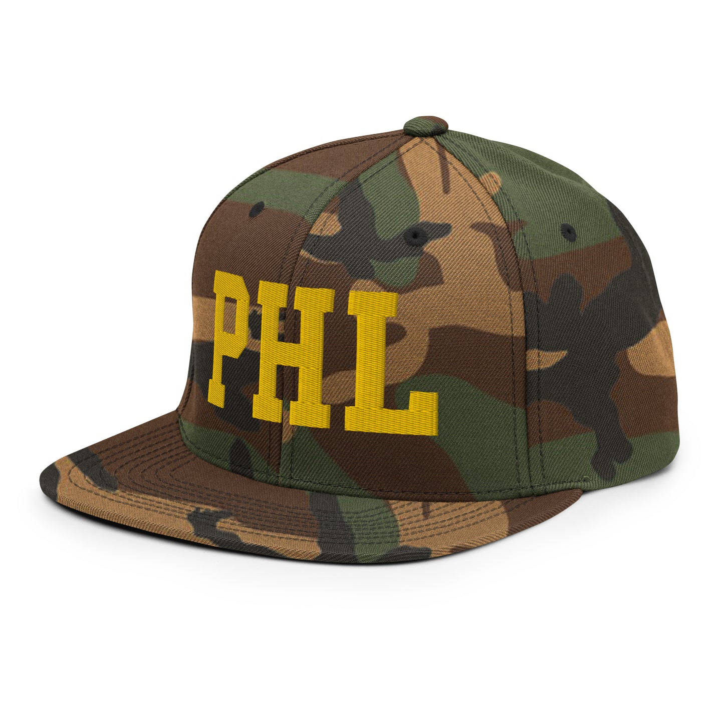 College-Style Classic Snapback Hat • Gold • PHL Philadelphia • YHM Designs - Image 24