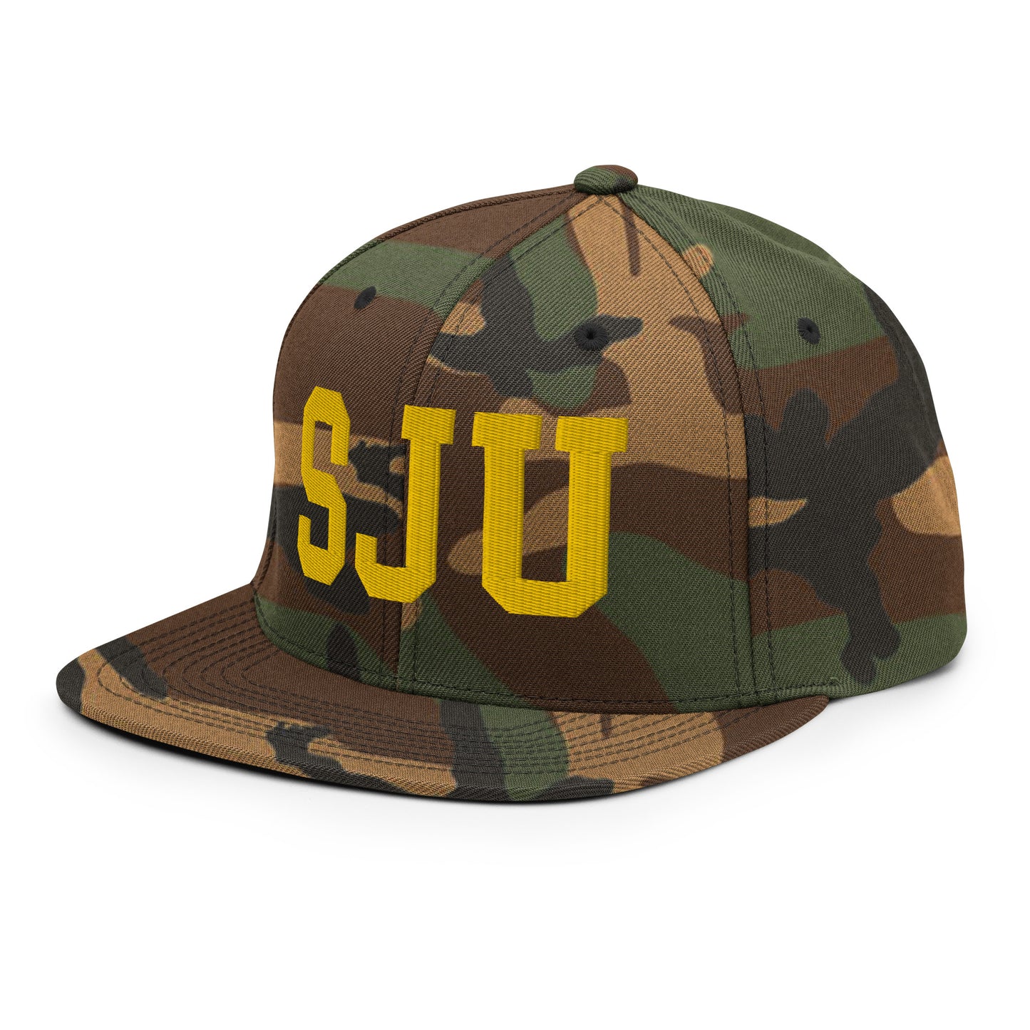 College-Style Classic Snapback Hat • Gold • SJU San Juan • YHM Designs - Image 24