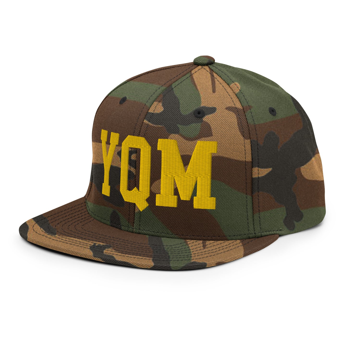 College-Style Classic Snapback Hat • Gold • YQM Moncton • YHM Designs - Image 24