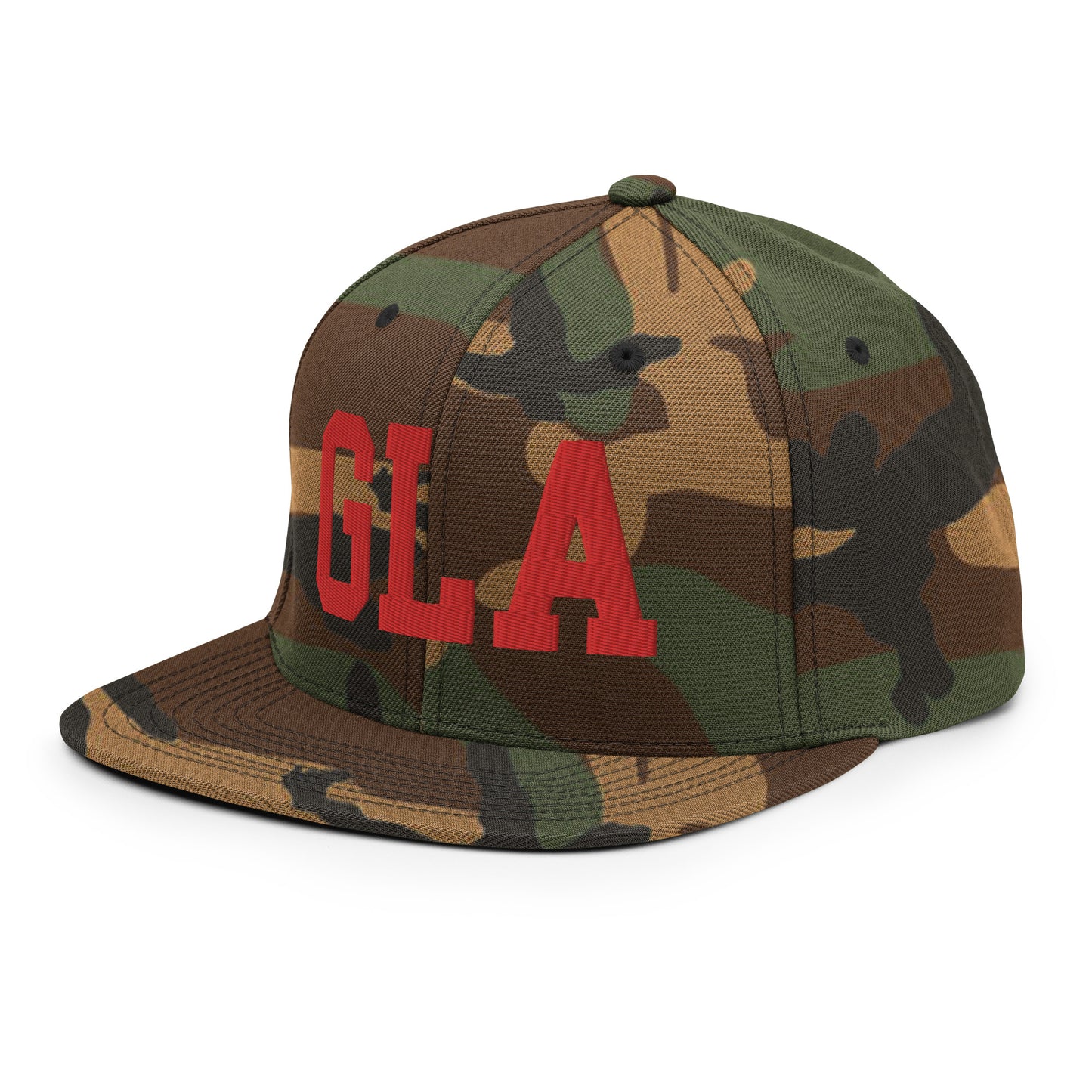 College-Style Classic Snapback Hat • Red • GLA Glasgow • YHM Designs - Image 29