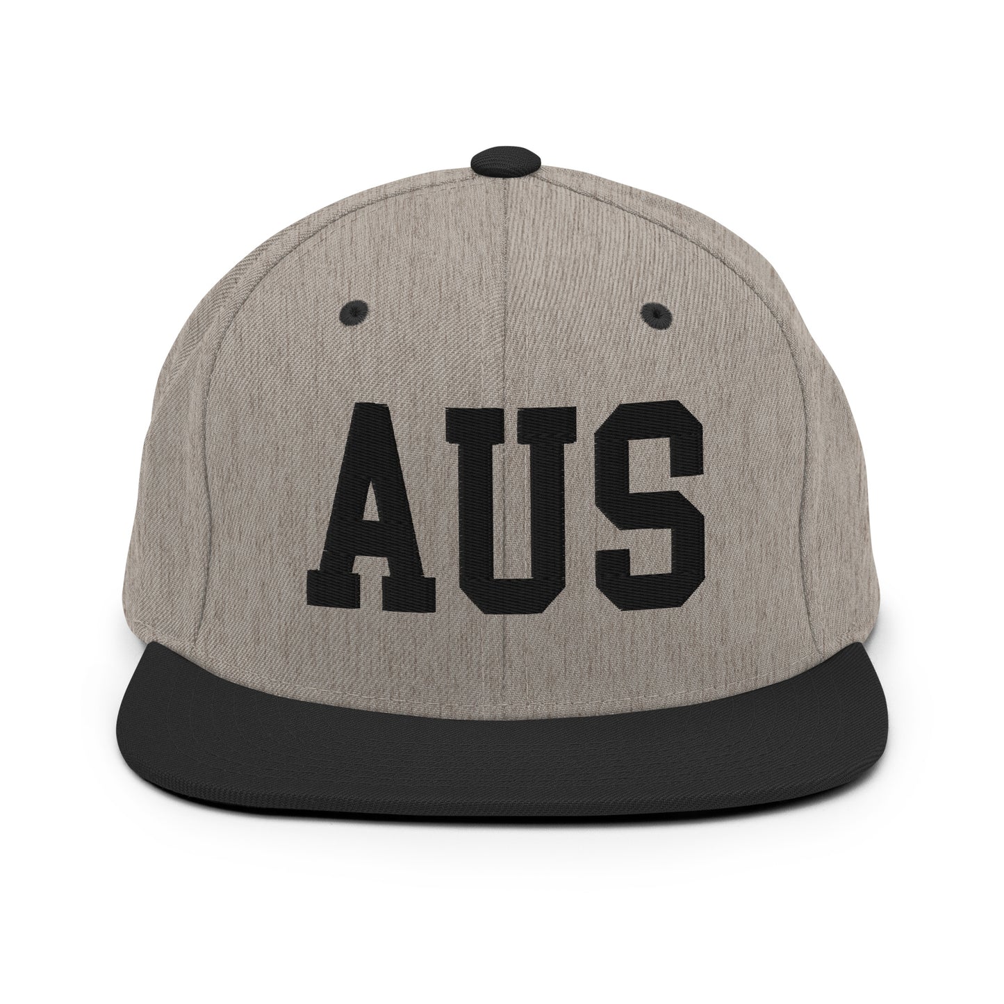 College-Style Classic Snapback Hat • Black • AUS Austin Souvenir • YHM Designs - Image 23