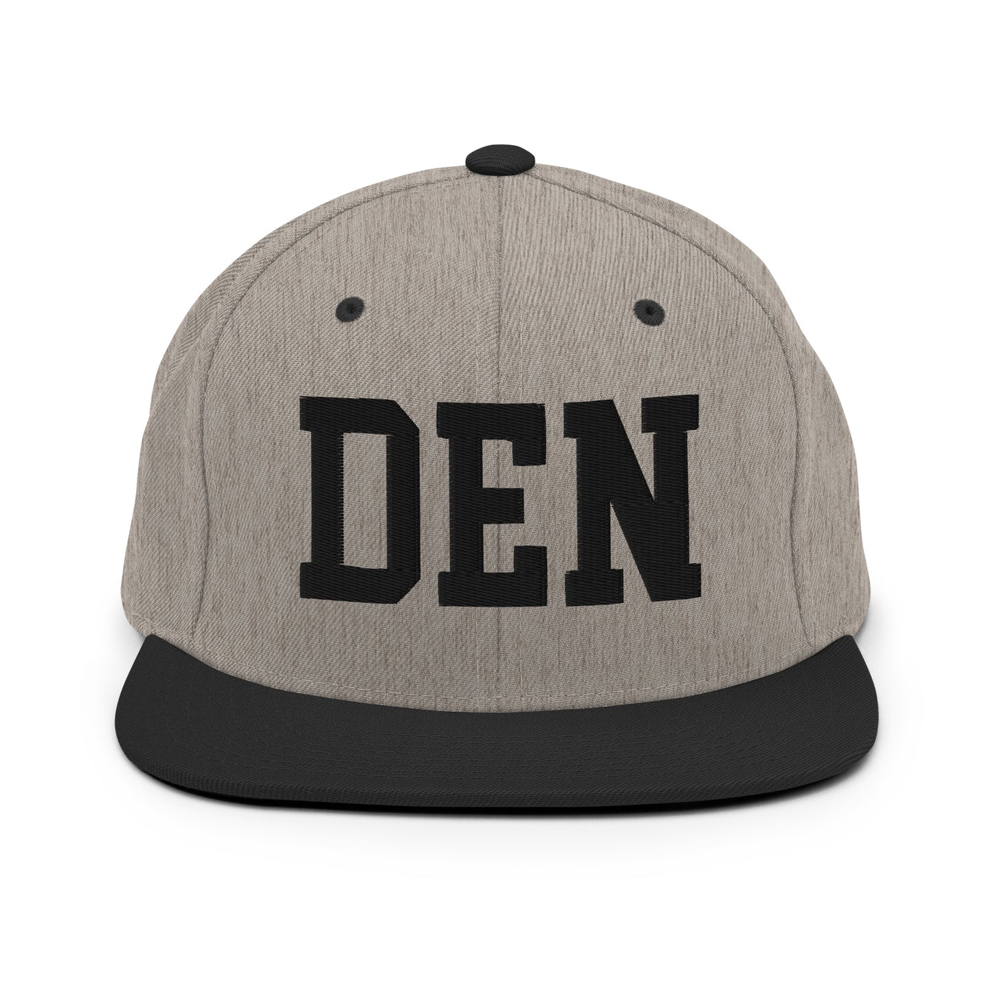 College-Style Classic Snapback Hat • Black • DEN Denver • YHM Designs - Image 23