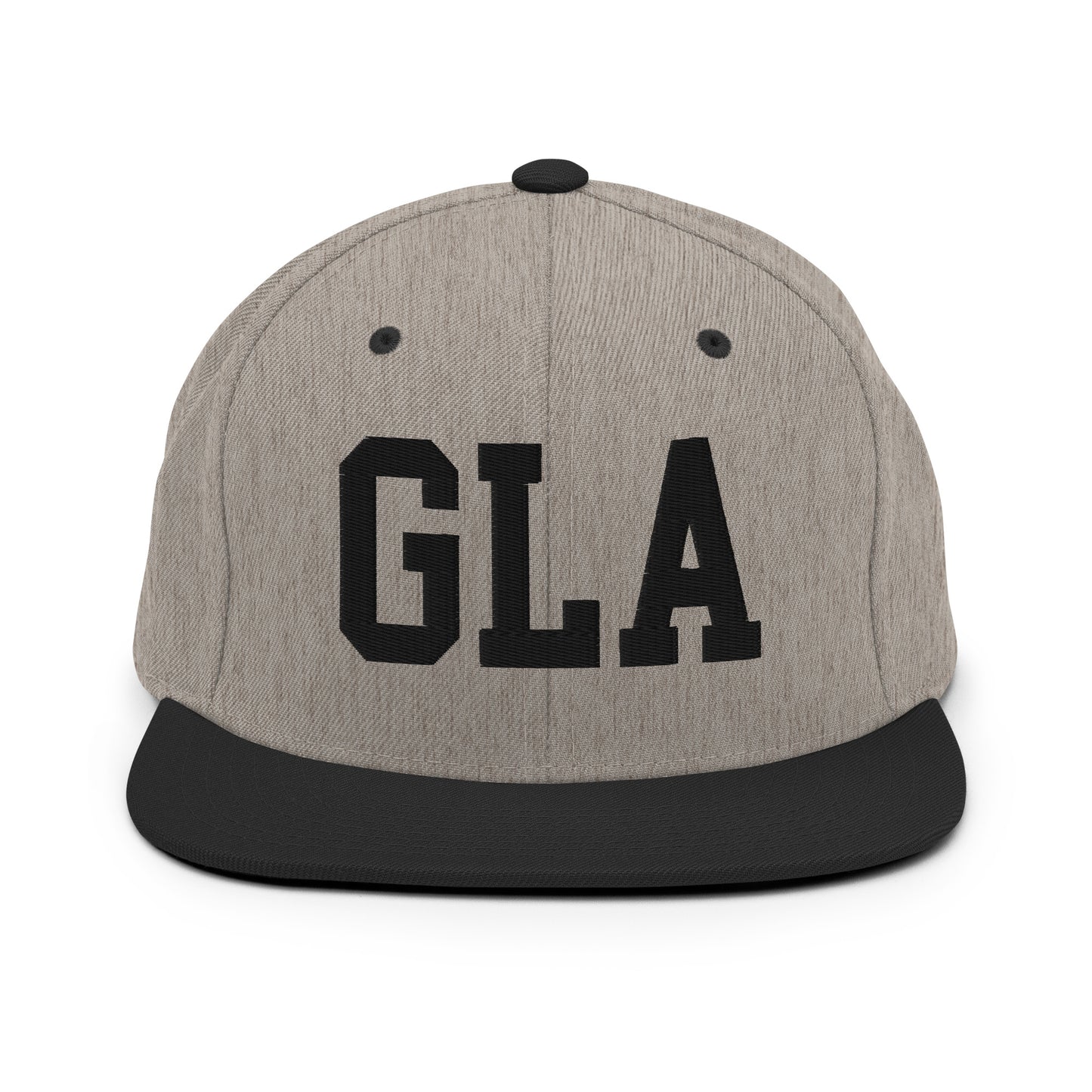 College-Style Classic Snapback Hat • Black • GLA Glasgow • YHM Designs - Image 23