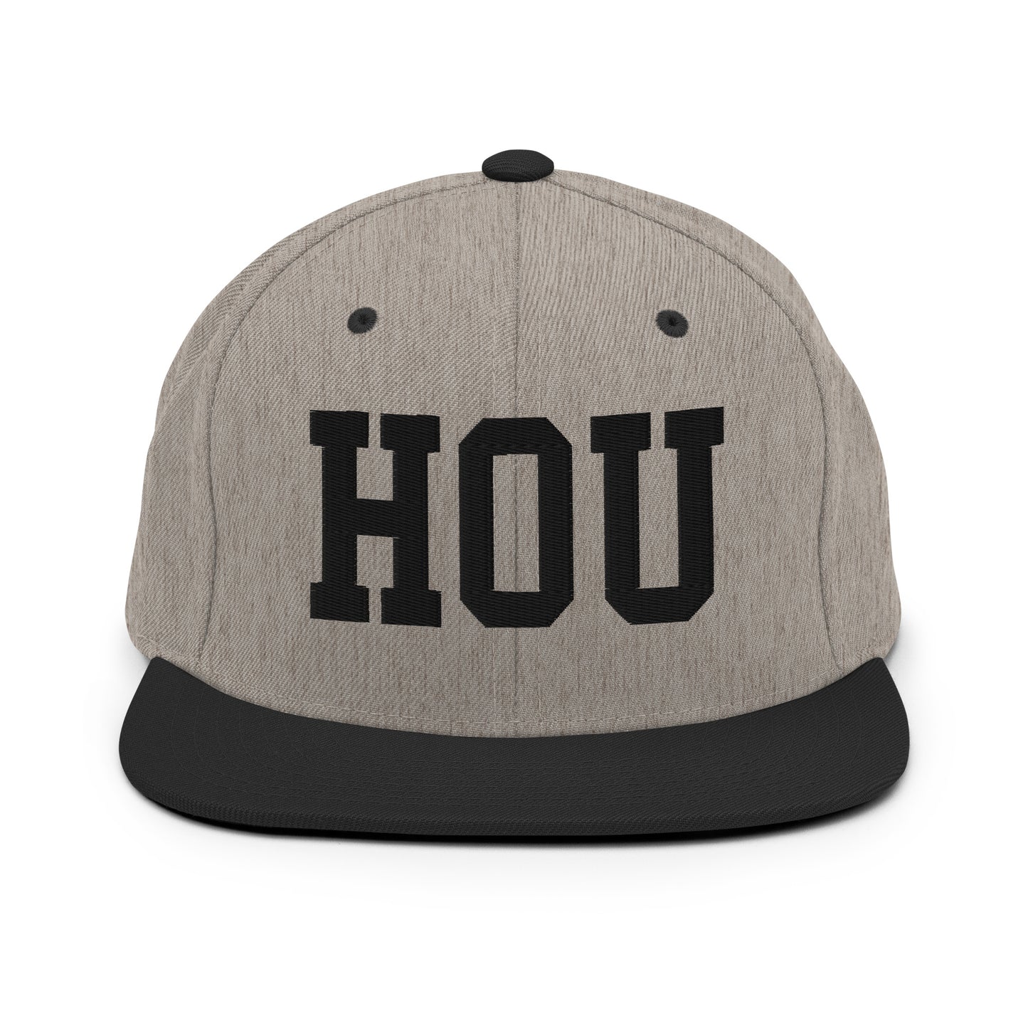 College-Style Classic Snapback Hat • Black • HOU Houston Souvenir • YHM Designs - Image 23