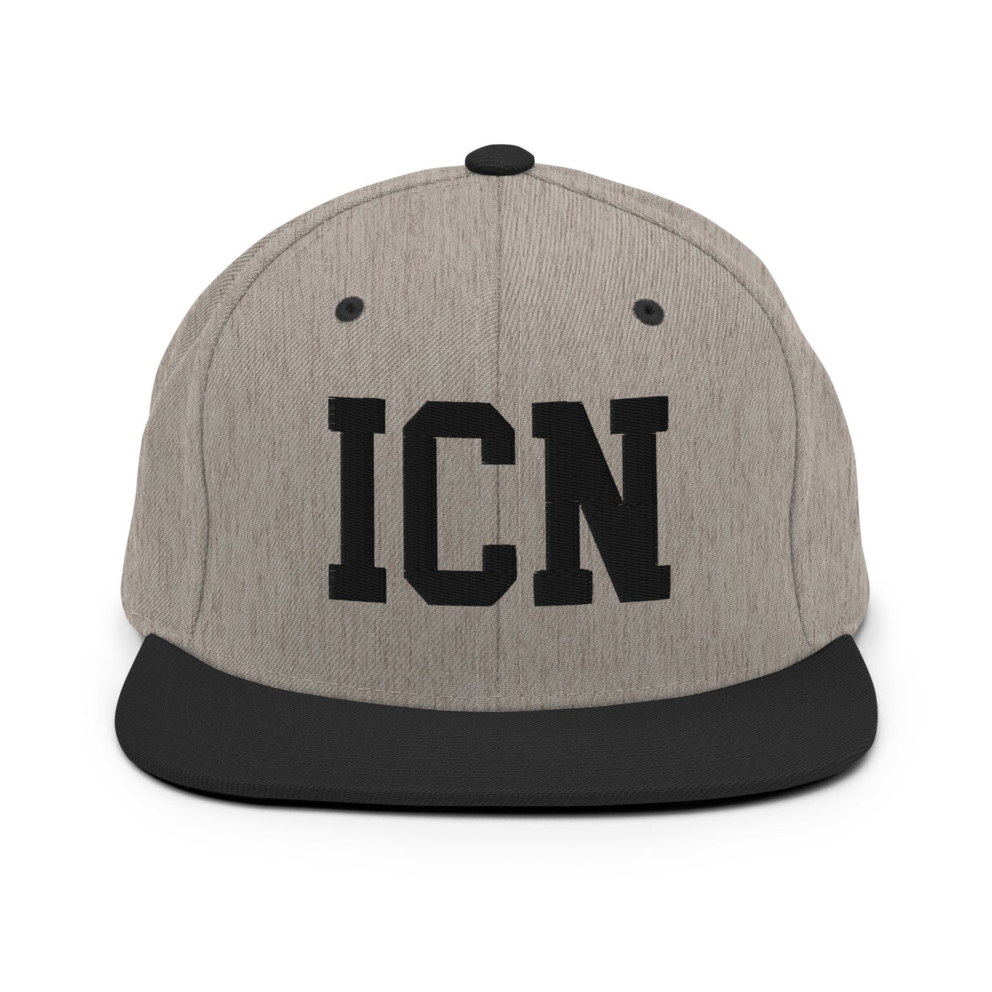 College-Style Classic Snapback Hat • Black • ICN Seoul Souvenir • YHM Designs - Image 23