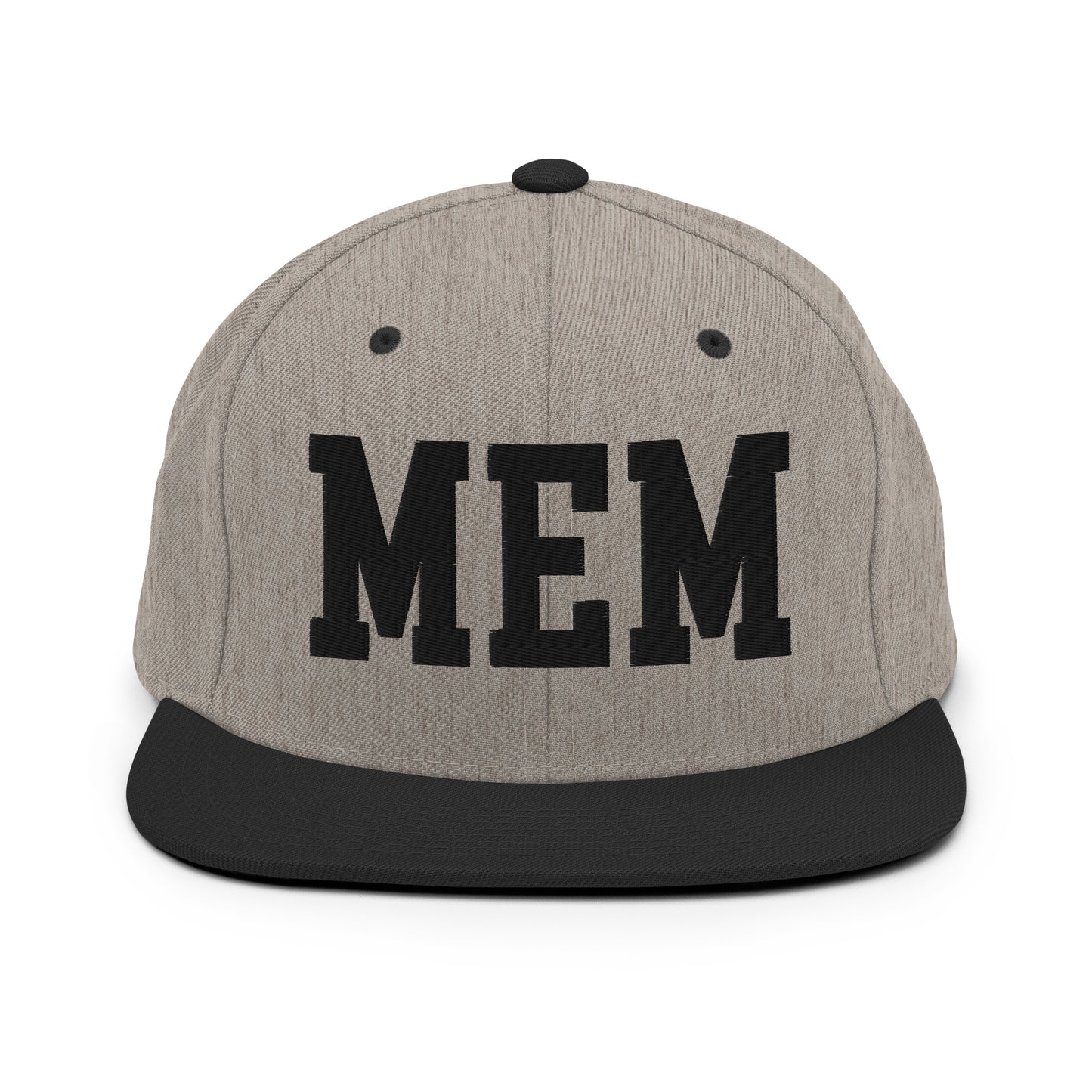 College-Style Classic Snapback Hat • Black • MEM Memphis • YHM Designs - Image 23