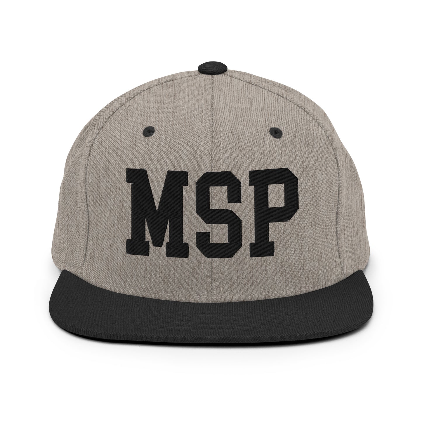 College-Style Classic Snapback Hat • Black • MSP Minneapolis Souvenir • YHM Designs - Image 23