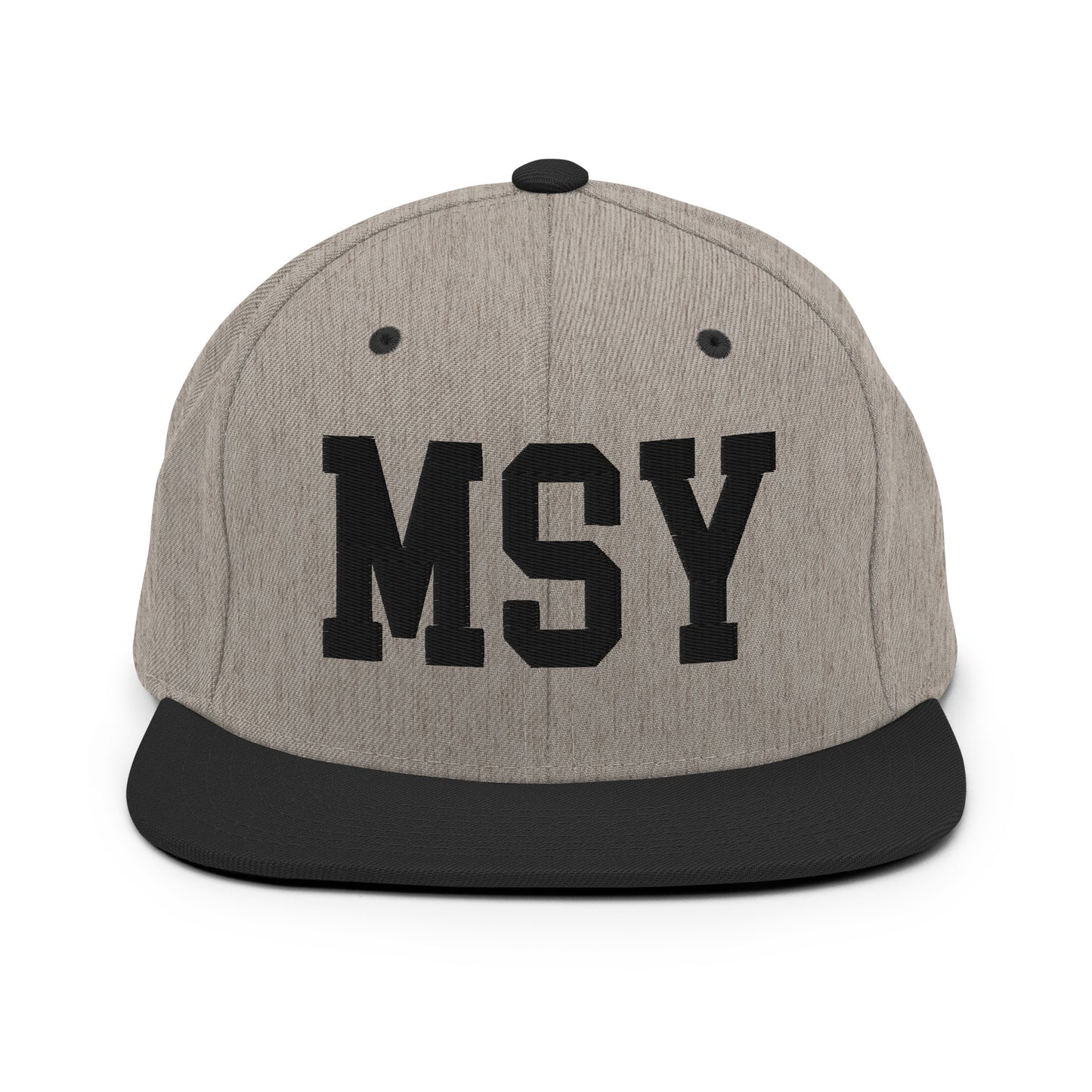 College-Style Classic Snapback Hat • Black • MSY New Orleans Souvenir • YHM Designs - Image 23