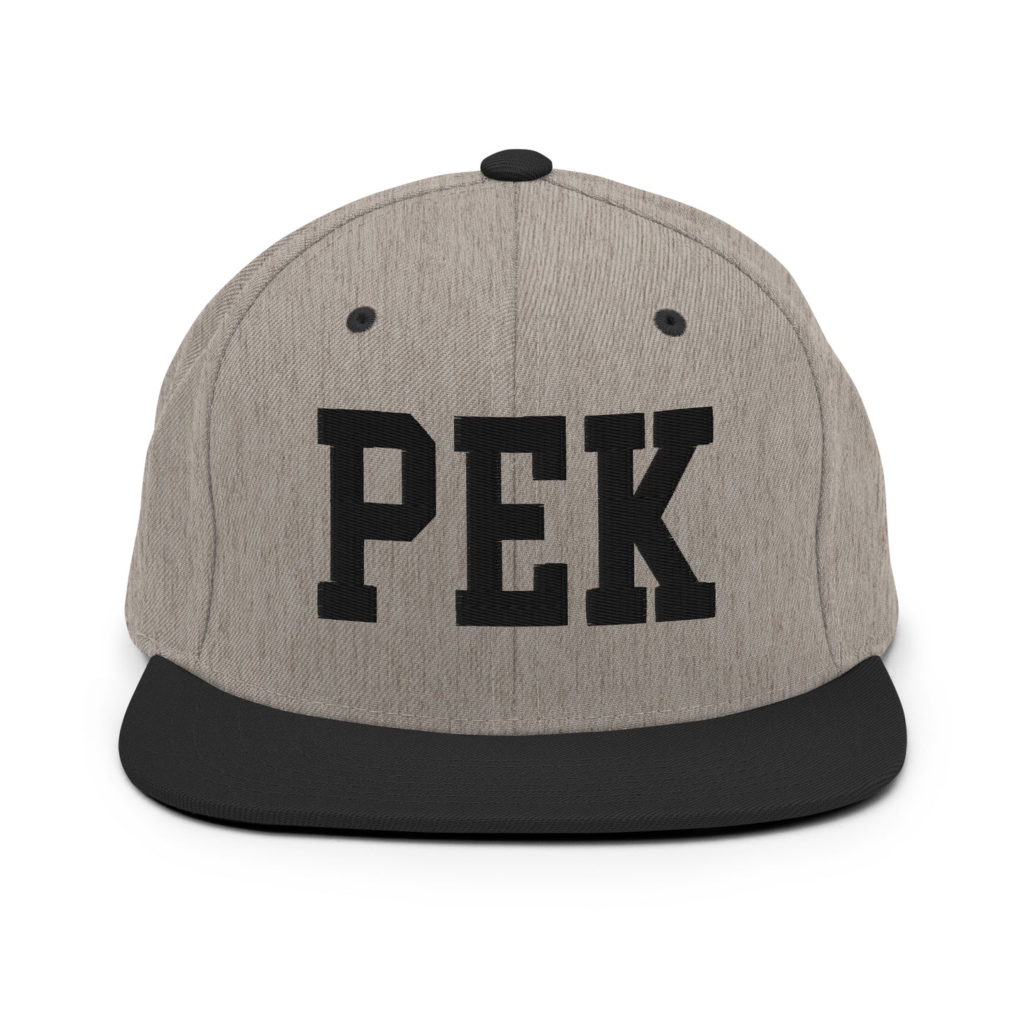 College-Style Classic Snapback Hat • Black • PEK Beijing • YHM Designs - Image 23