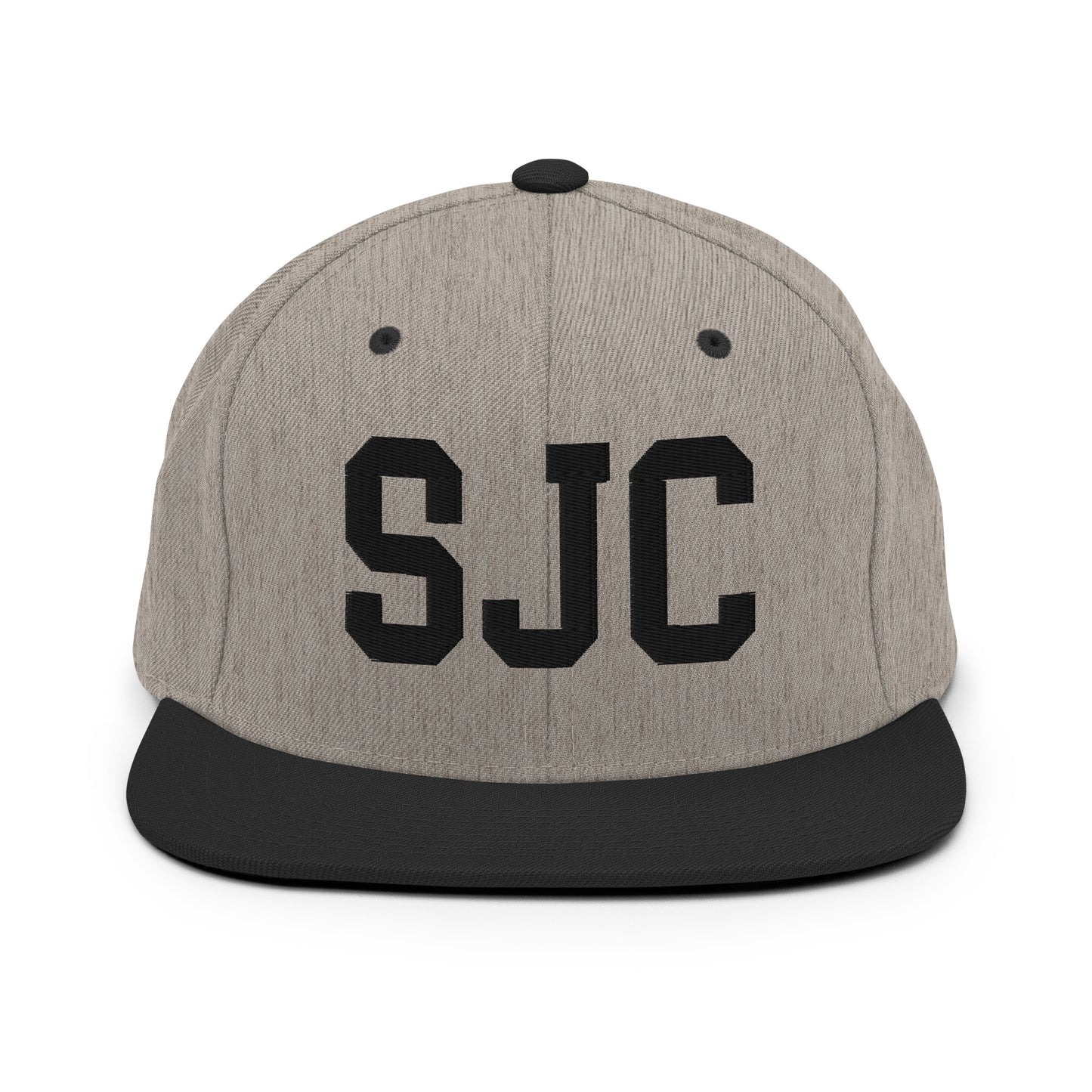 College-Style Classic Snapback Hat • Black • SJC San Jose • YHM Designs - Image 23