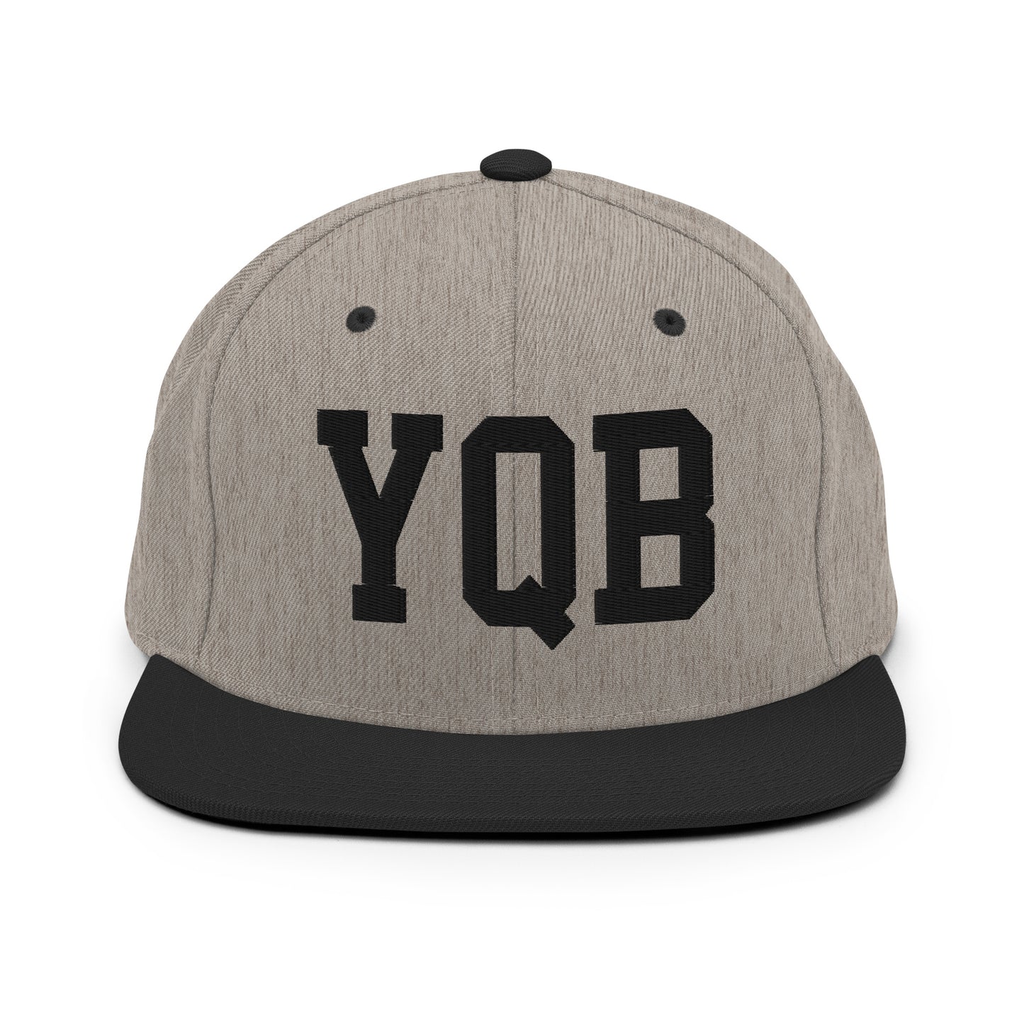 College-Style Classic Snapback Hat • Black • YQB Quebec City Souvenir • YHM Designs - Image 23