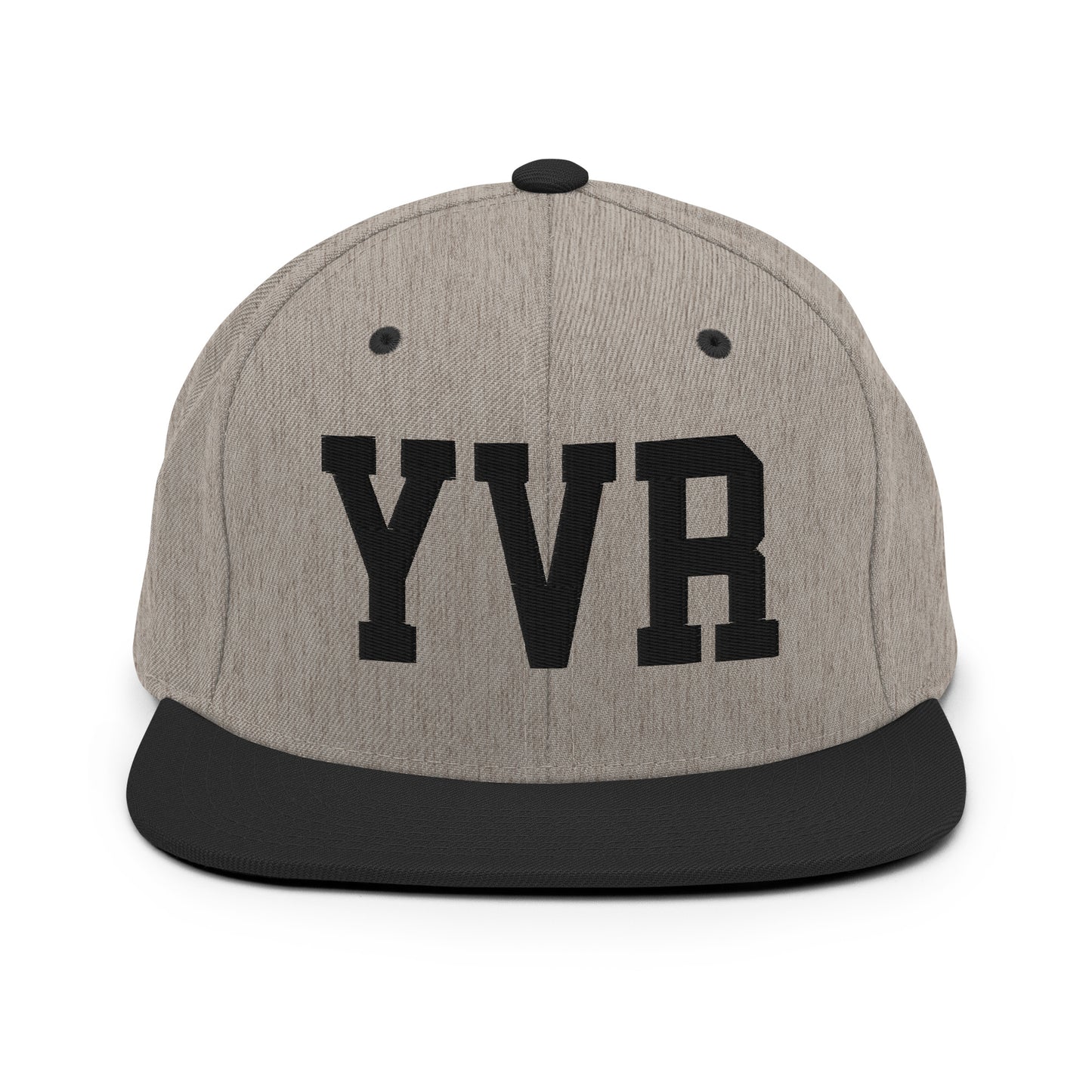 College-Style Classic Snapback Hat • Black • YVR Vancouver • YHM Designs - Image 23
