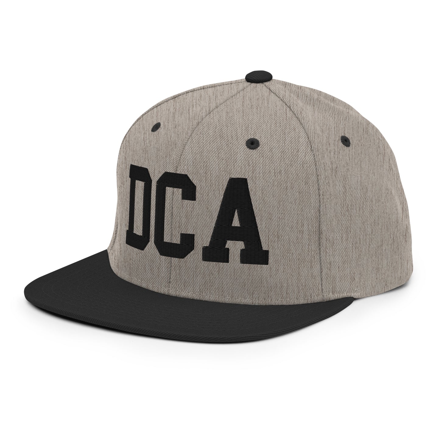 College-Style Classic Snapback Hat • Black • DCA Washington • YHM Designs - Image 25