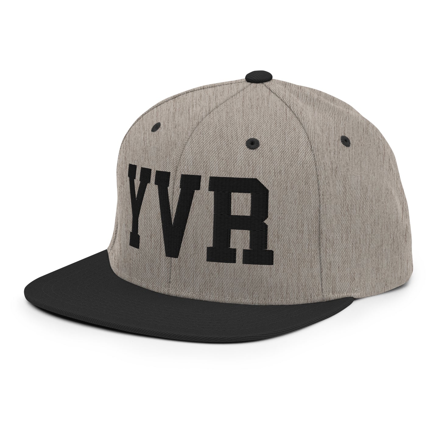 College-Style Classic Snapback Hat • Black • YVR Vancouver • YHM Designs - Image 25