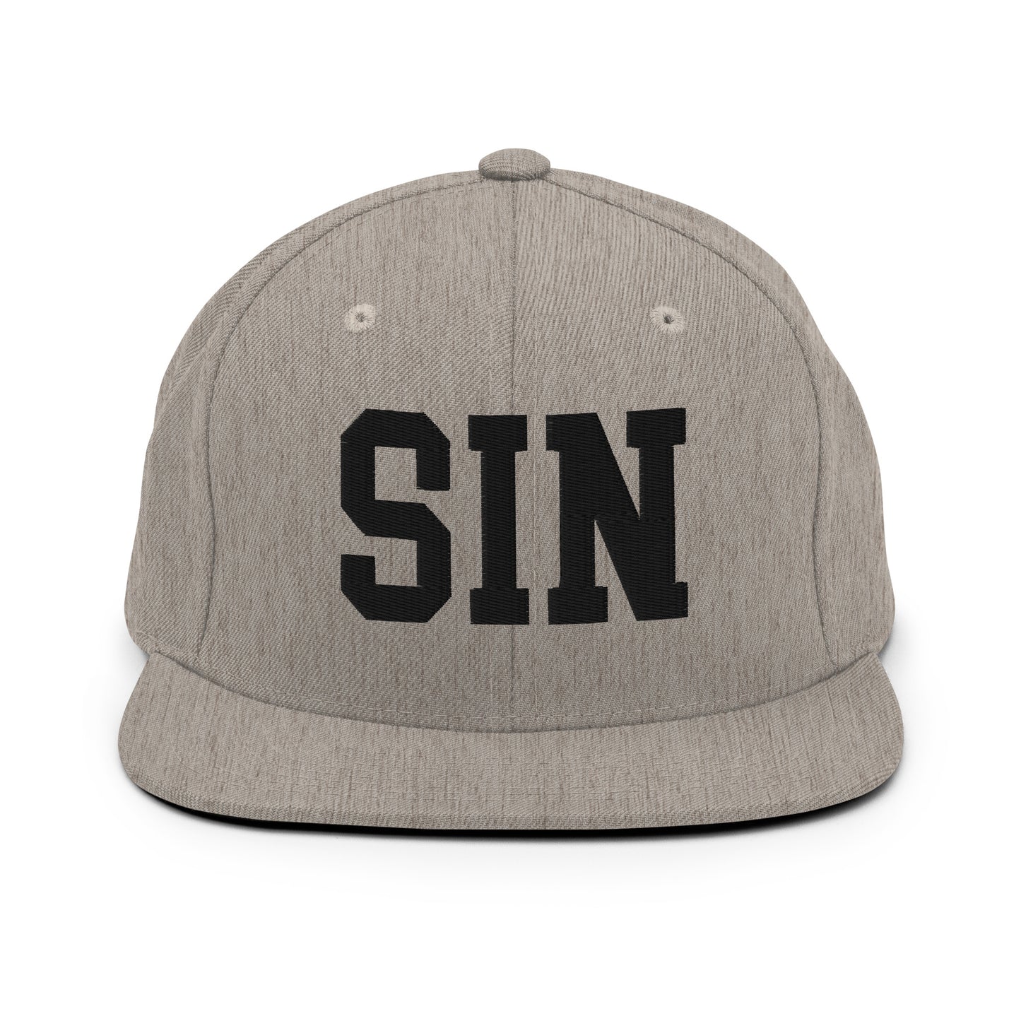 College-Style Classic Snapback Hat • Black • SIN Singapore Souvenir • YHM Designs - Image 27