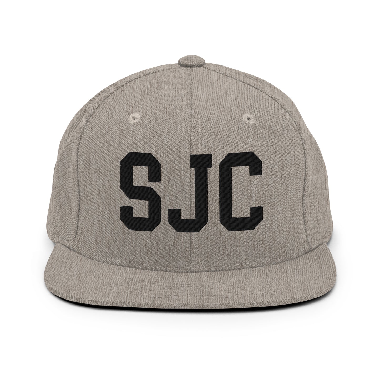 College-Style Classic Snapback Hat • Black • SJC San Jose • YHM Designs - Image 27