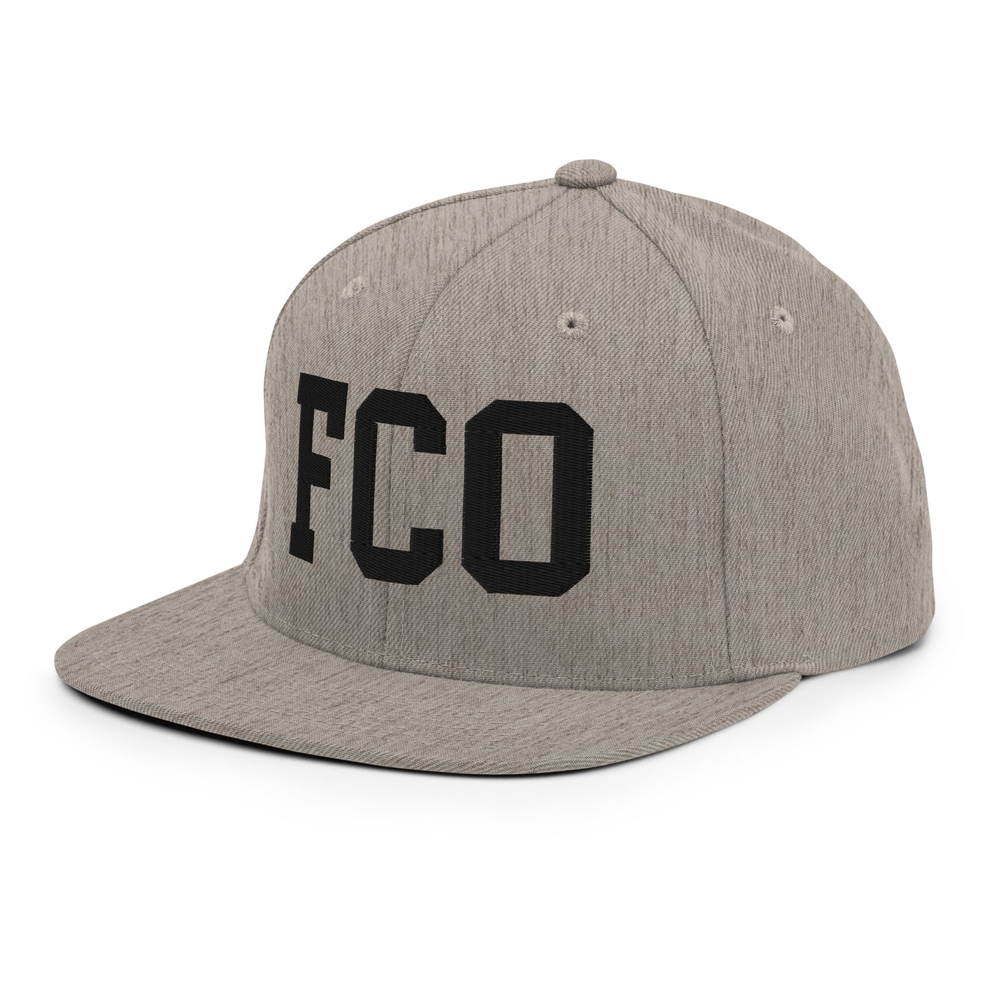 College-Style Classic Snapback Hat • Black • FCO Rome • YHM Designs - Image 29