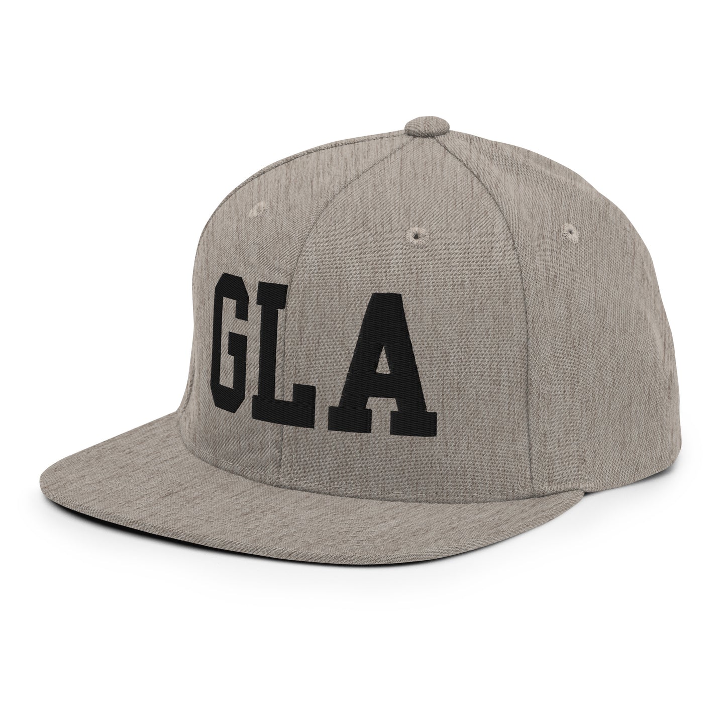 College-Style Classic Snapback Hat • Black • GLA Glasgow • YHM Designs - Image 29