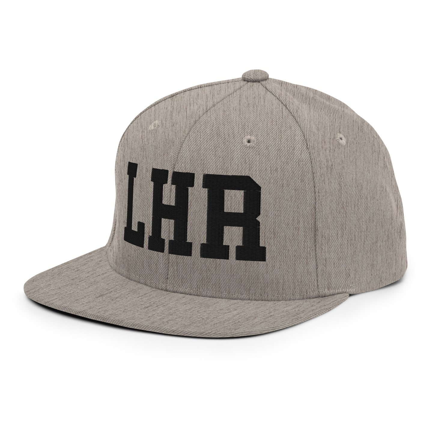 College-Style Classic Snapback Hat • Black • LHR London Souvenir • YHM Designs - Image 29