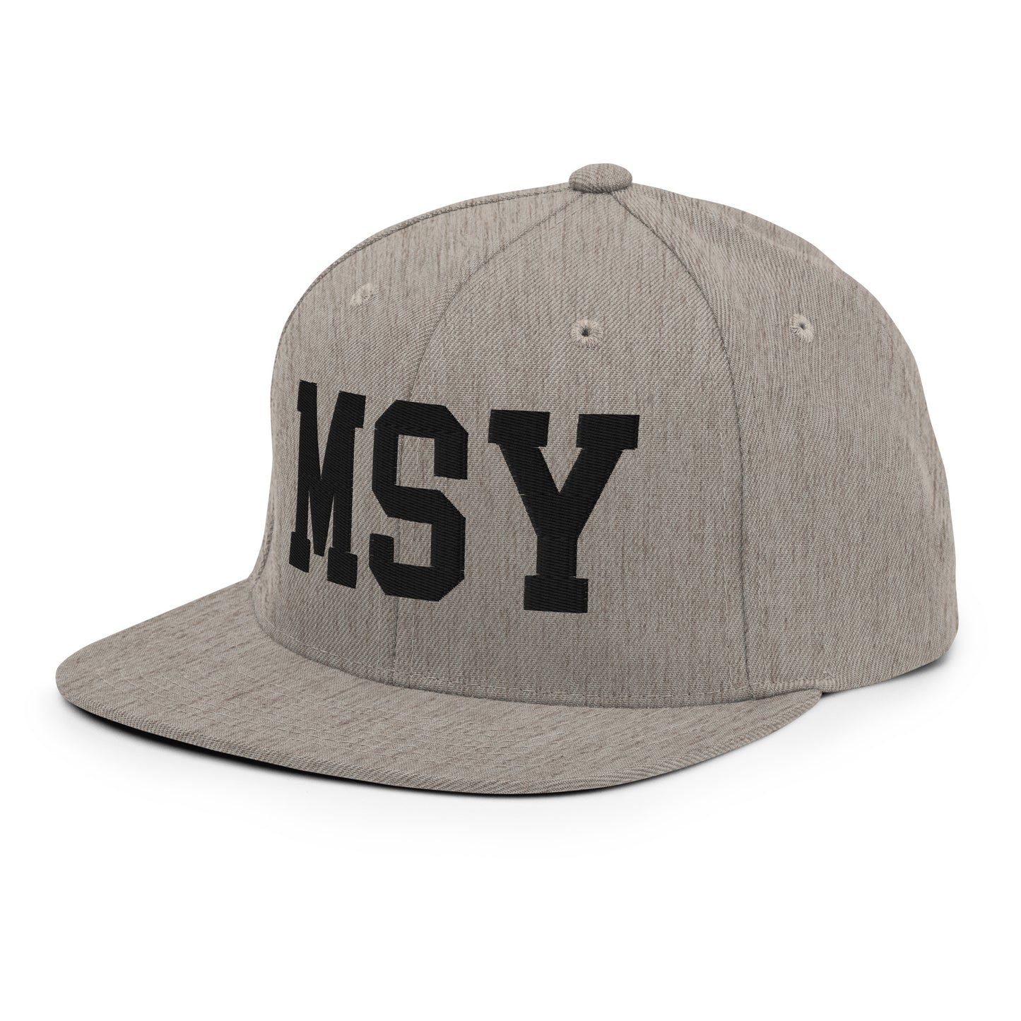 College-Style Classic Snapback Hat • Black • MSY New Orleans Souvenir • YHM Designs - Image 29