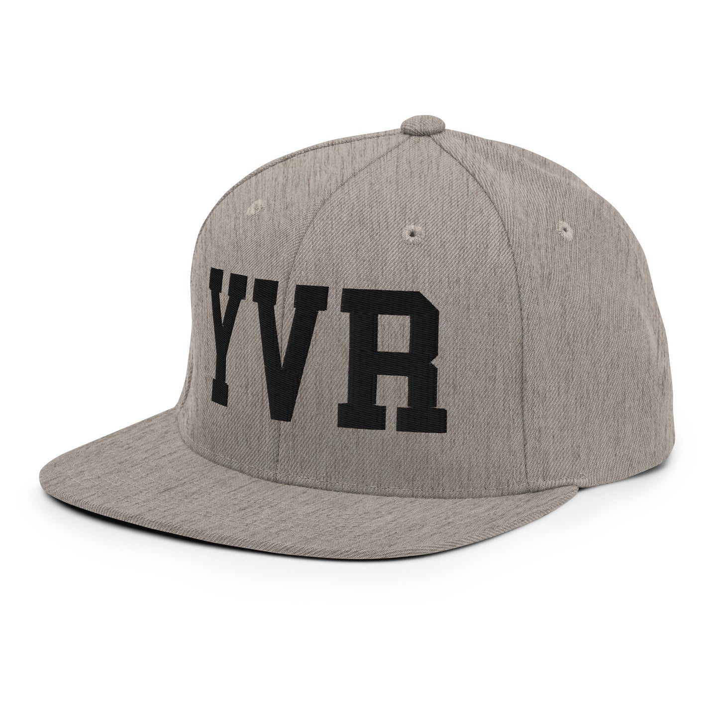 College-Style Classic Snapback Hat • Black • YVR Vancouver • YHM Designs - Image 29