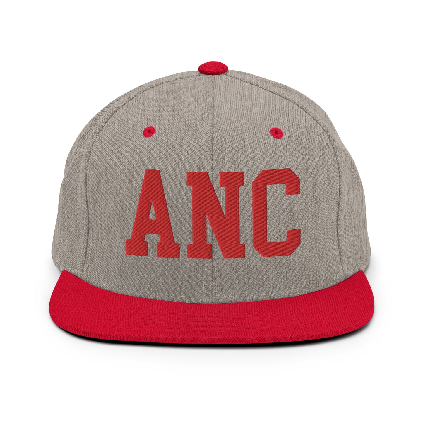 College-Style Classic Snapback Hat • Red • ANC Anchorage • YHM Designs - Image 31
