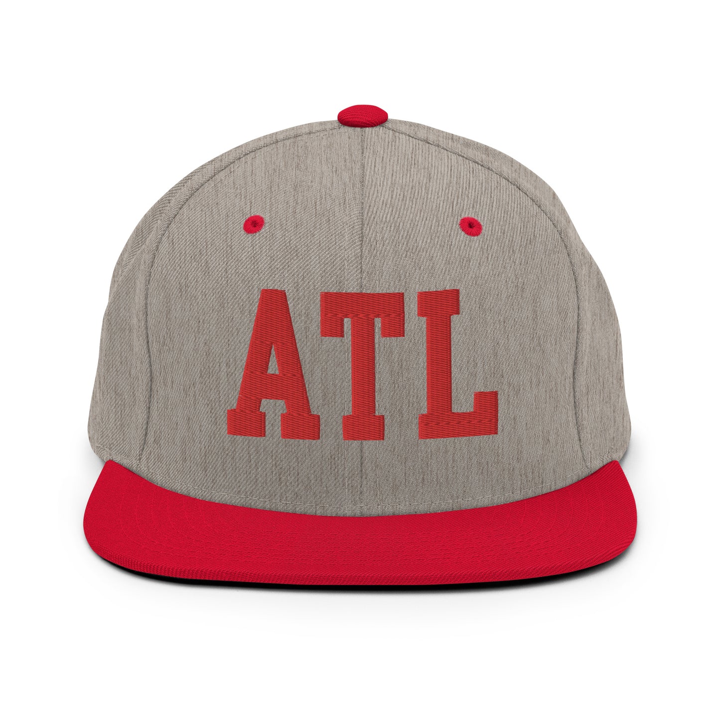 College-Style Classic Snapback Hat • Red • ATL Atlanta • YHM Designs - Image 31