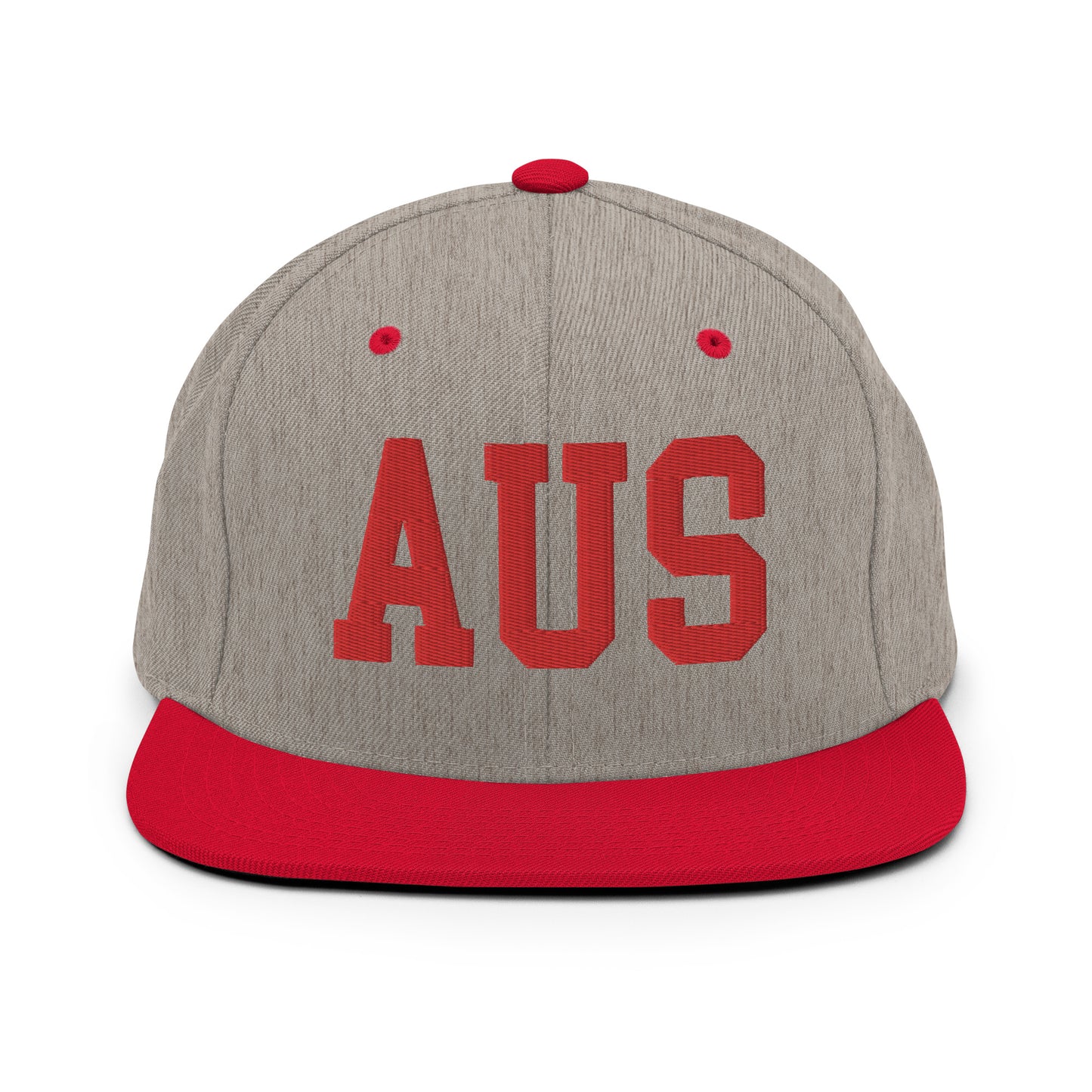 College-Style Classic Snapback Hat • Red • AUS Austin • YHM Designs - Image 31