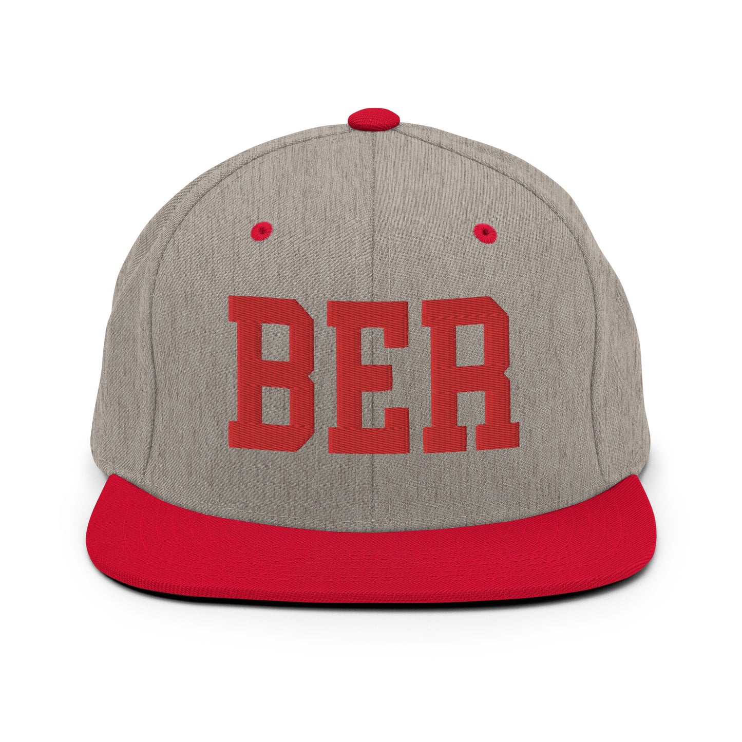 College-Style Classic Snapback Hat • Red • BER Berlin • YHM Designs - Image 31