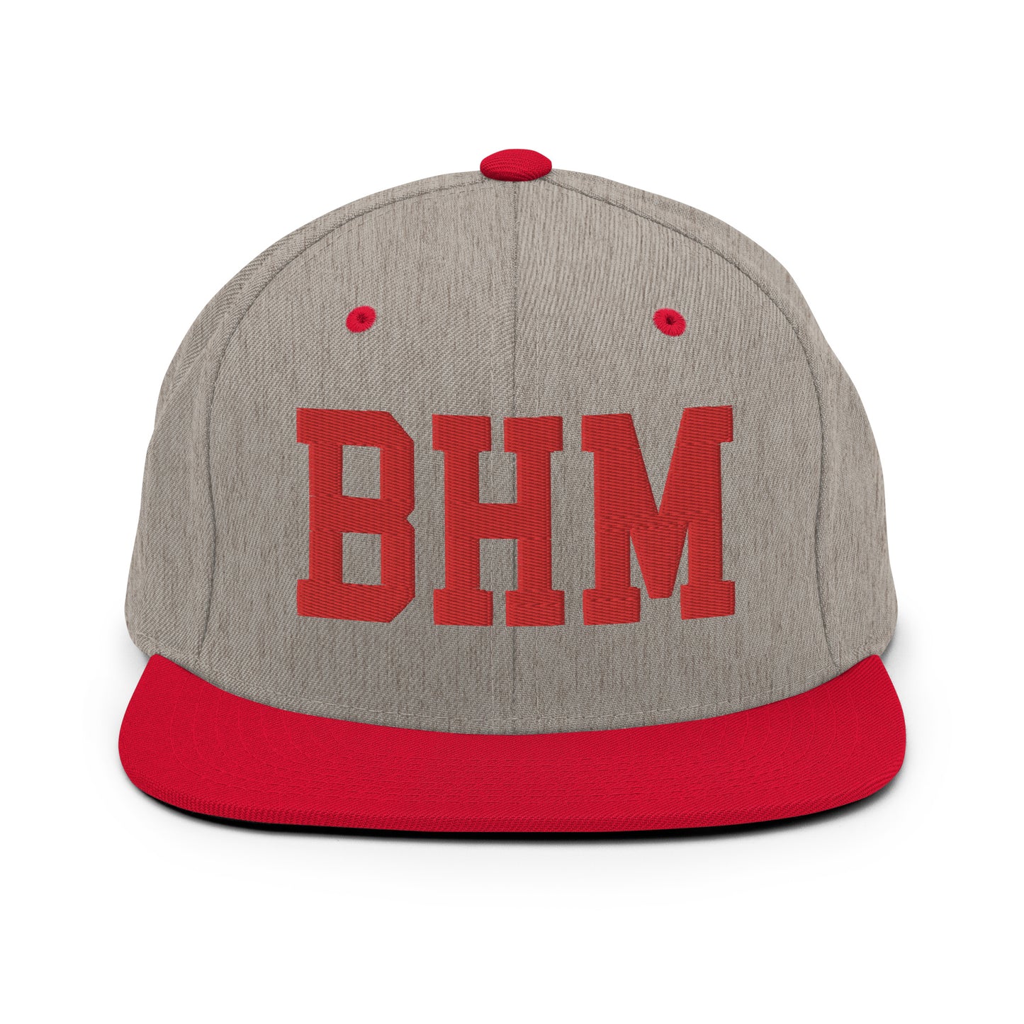 College-Style Classic Snapback Hat • Red • BHM Birmingham • YHM Designs - Image 31