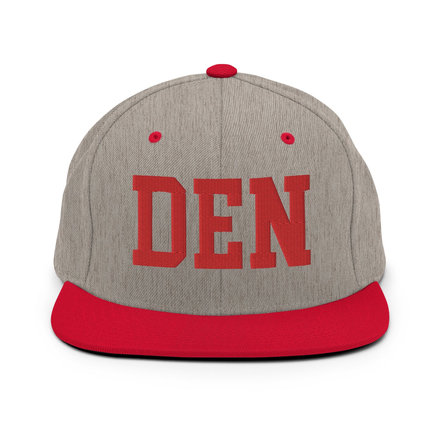 College-Style Classic Snapback Hat • Red • DEN Denver • YHM Designs - Image 31