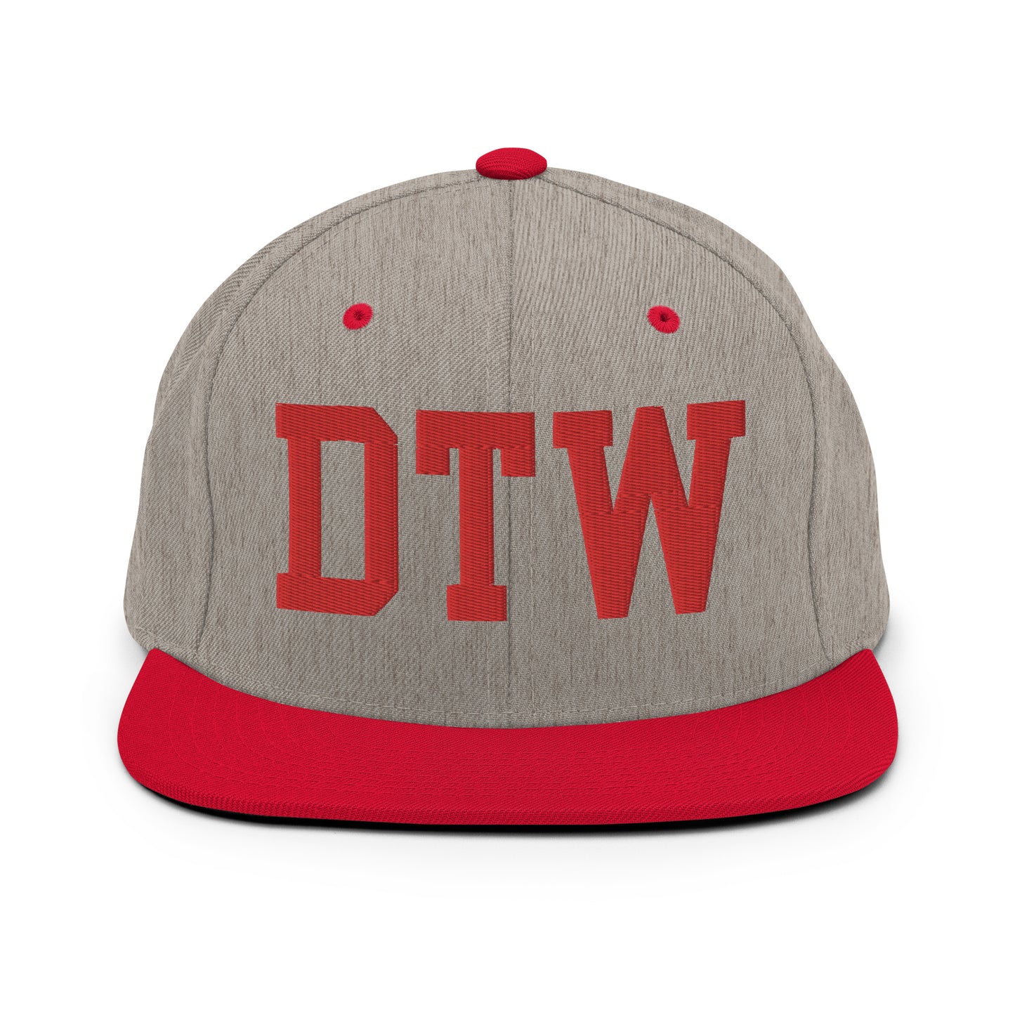 College-Style Classic Snapback Hat • Red • DTW Detroit • YHM Designs - Image 31